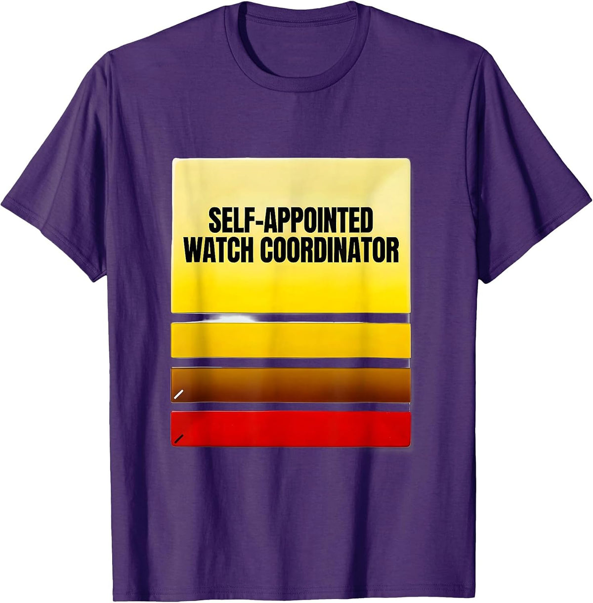 Men's Self-Appointed Watch Coordinator Storm Chaser Tornado Humor T-Shirt - Purple