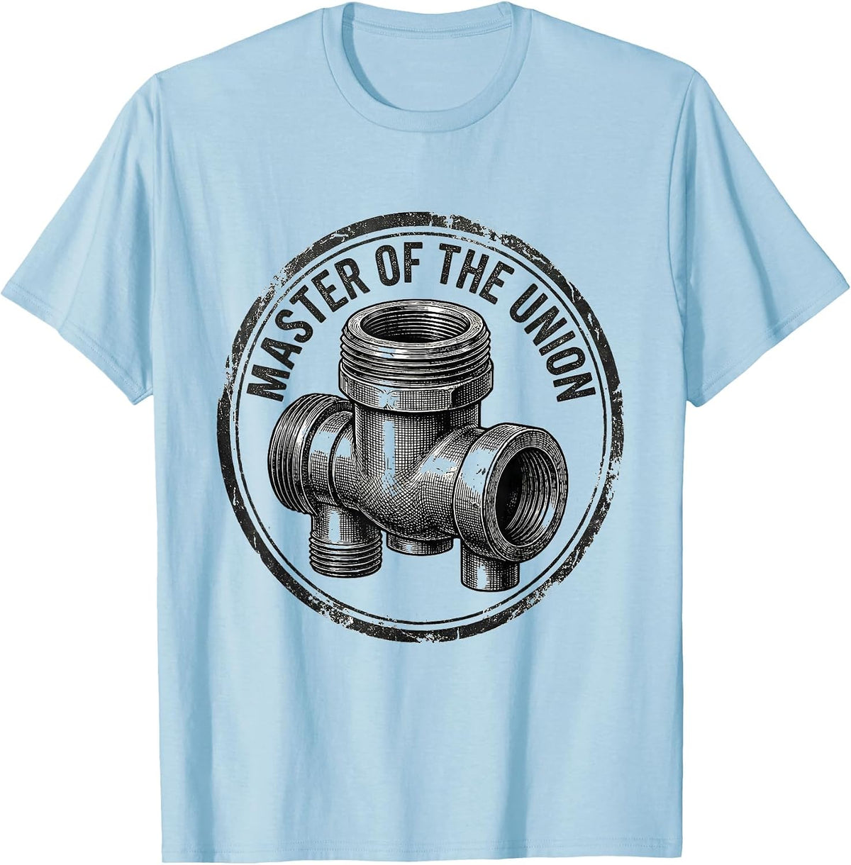 Men's Master Of The Union Funny Plumber Pipefitter Occupation T-Shirt - Baby Blue