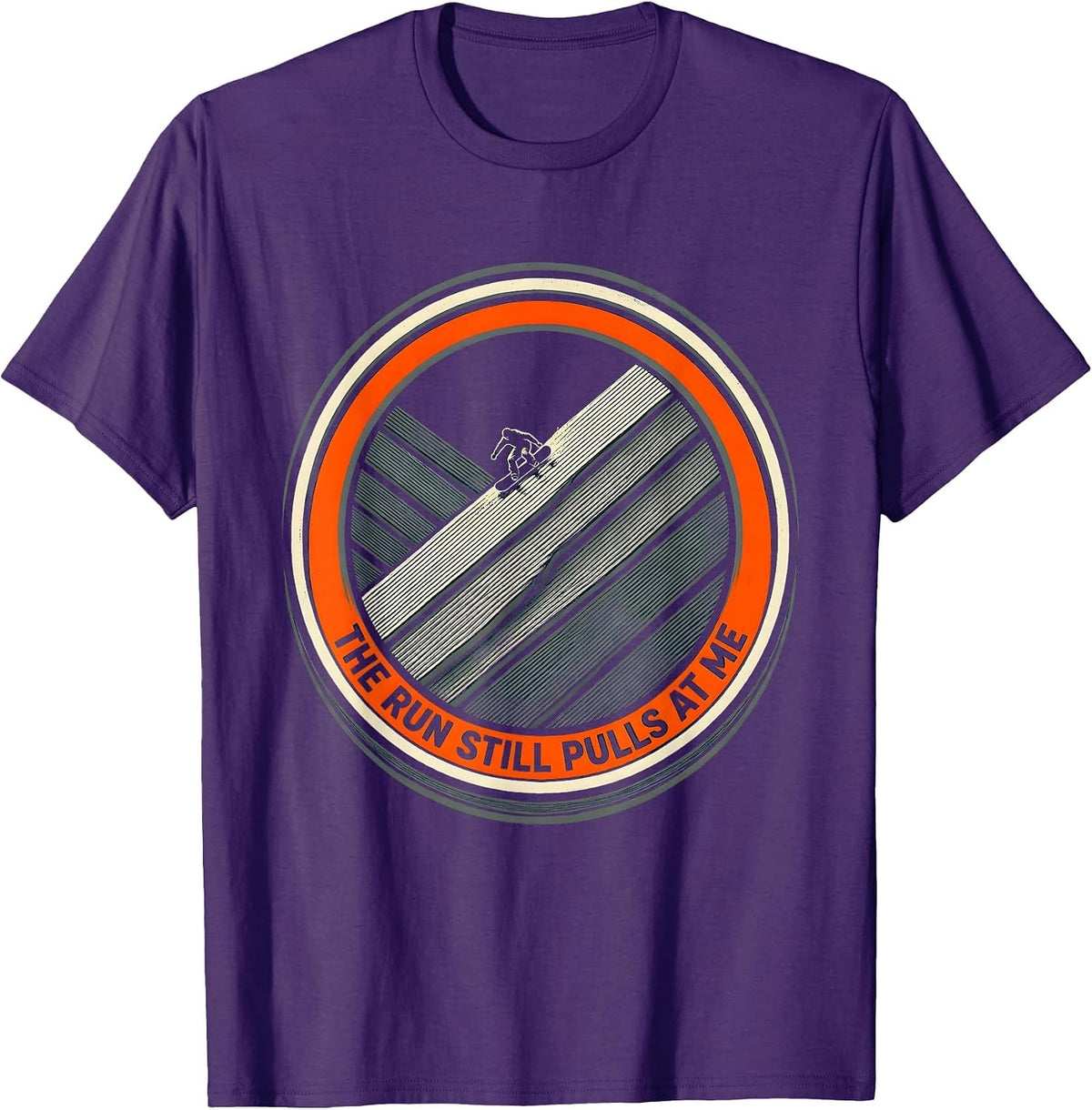 The Run Still Pulls At Me Funny Skiing Snowboarder Gift T-Shirt - Purple