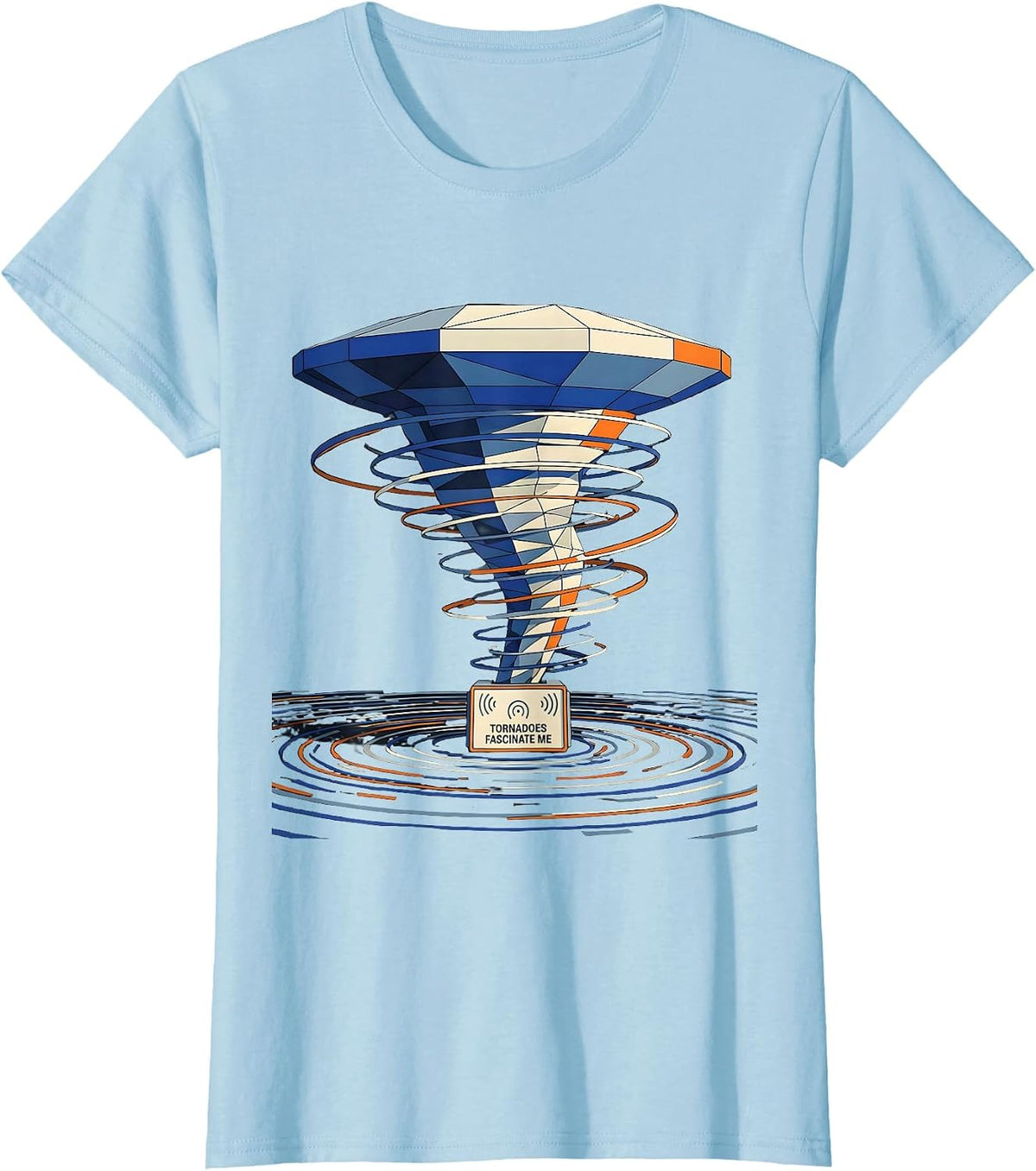 Tornadoes Fascinate Me Geometric Storm Chaser Meteorology T-Shirt - Baby Blue