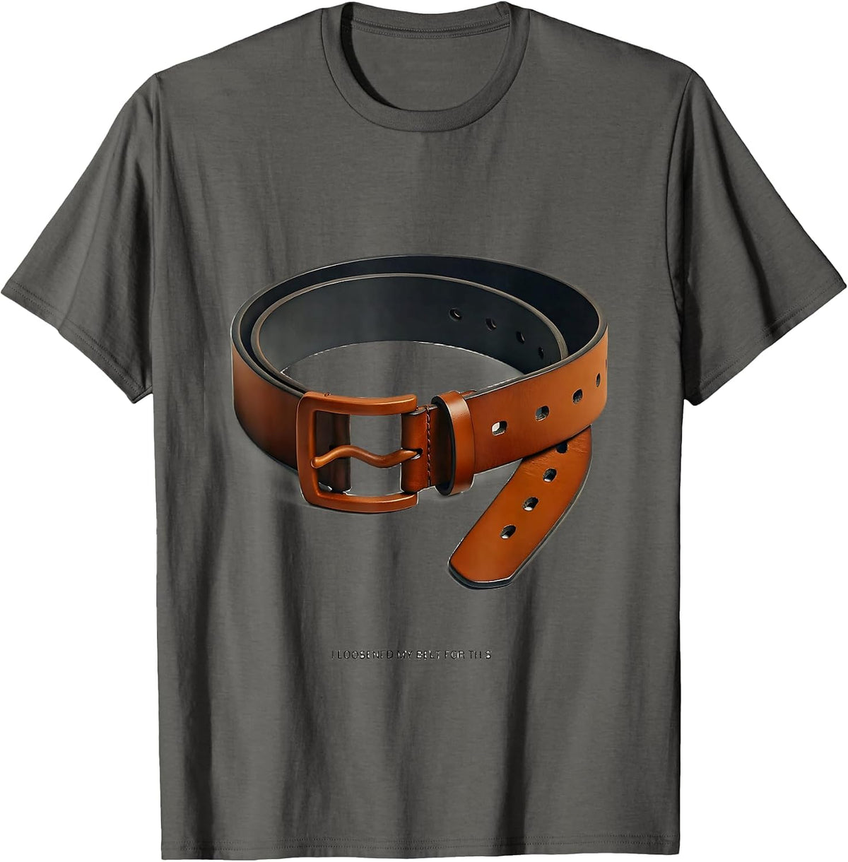 Men's I Loosened My Belt For This Funny Thanksgiving Family Crew T-Shirt - Asphalt Grey