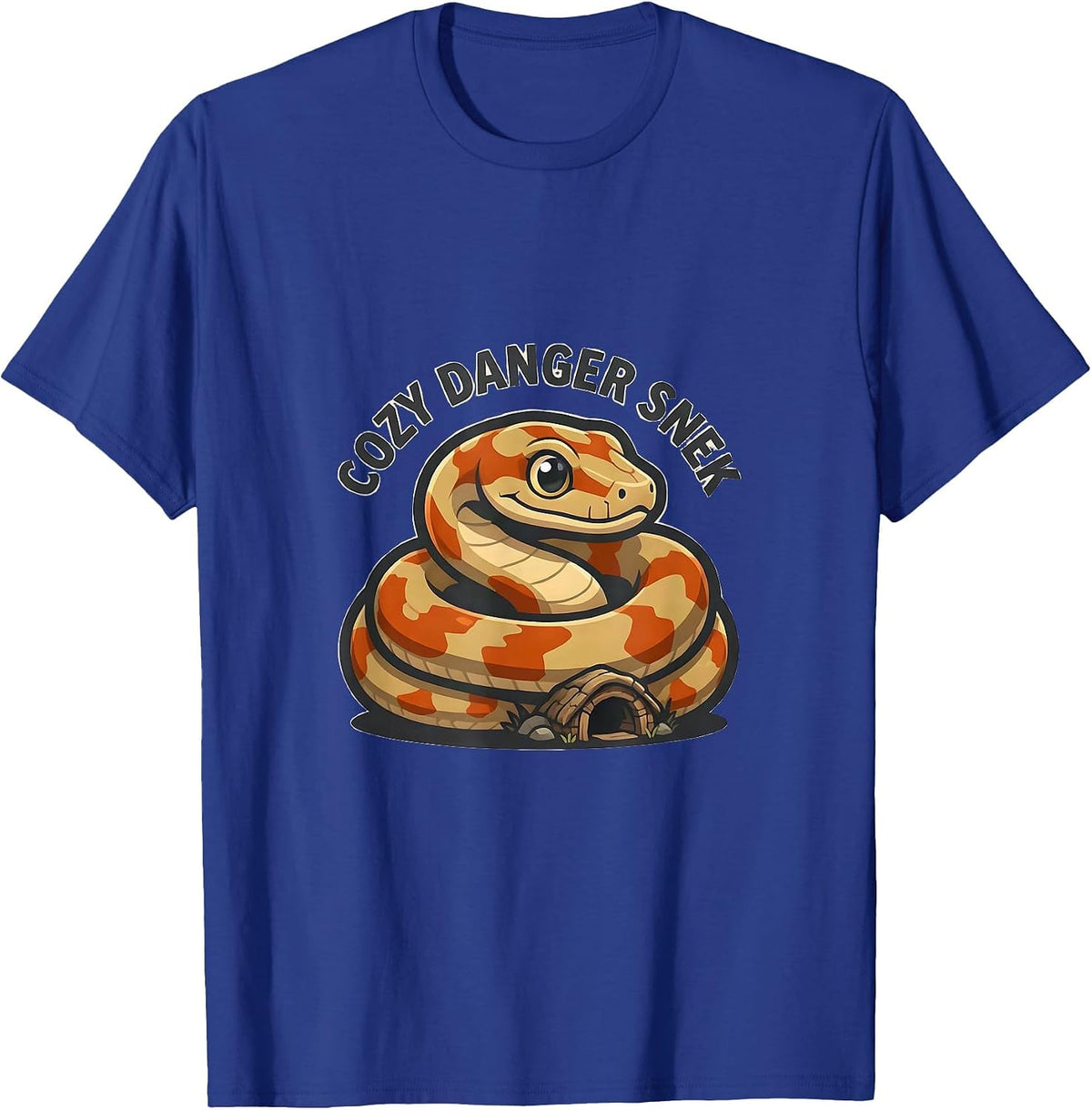 Cozy Danger Snek Funny Snake Lover Ball Python Reptile Owner T-Shirt - Royal Blue