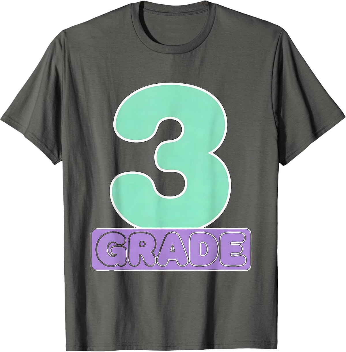 Third Grade Cute Teacher Back to School T-Shirt - Asphalt Grey