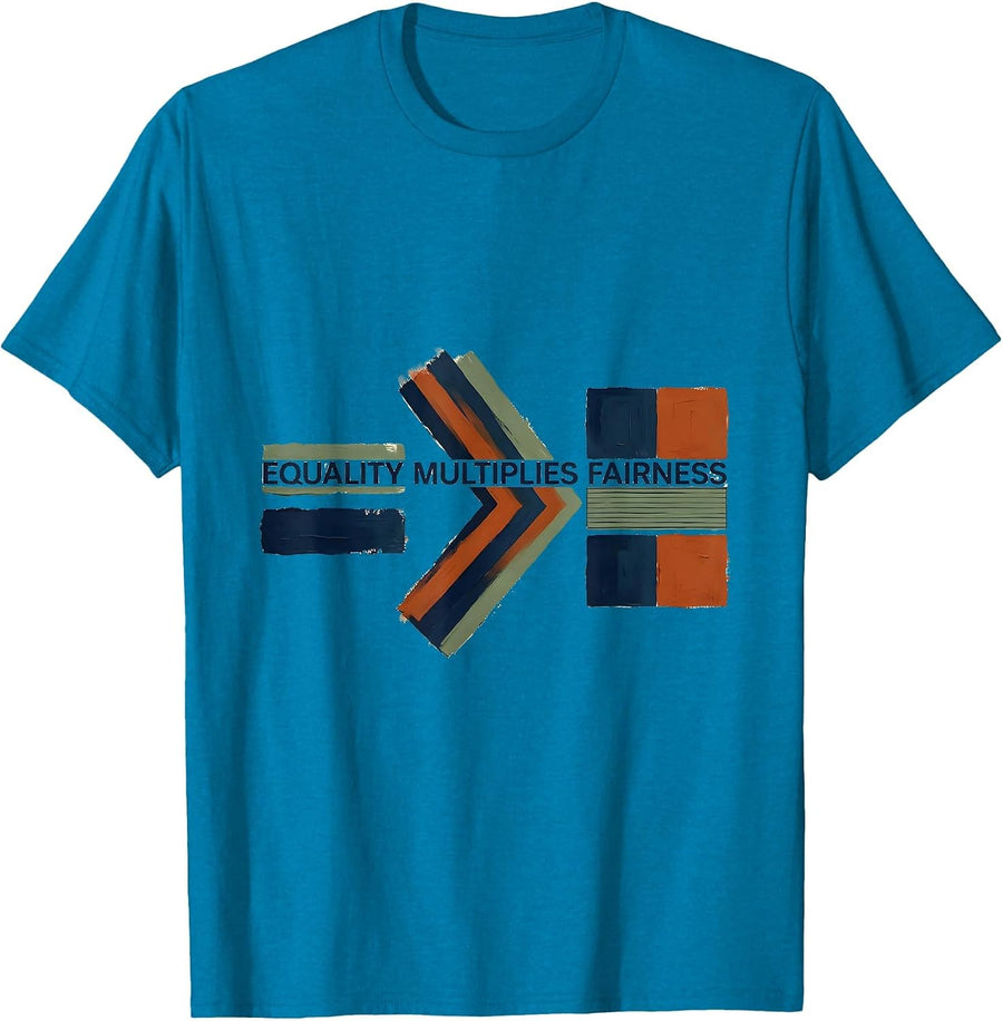 Equality Multiplies Fairness Antiracism Math Symbol T-Shirt - Sapphire Blue