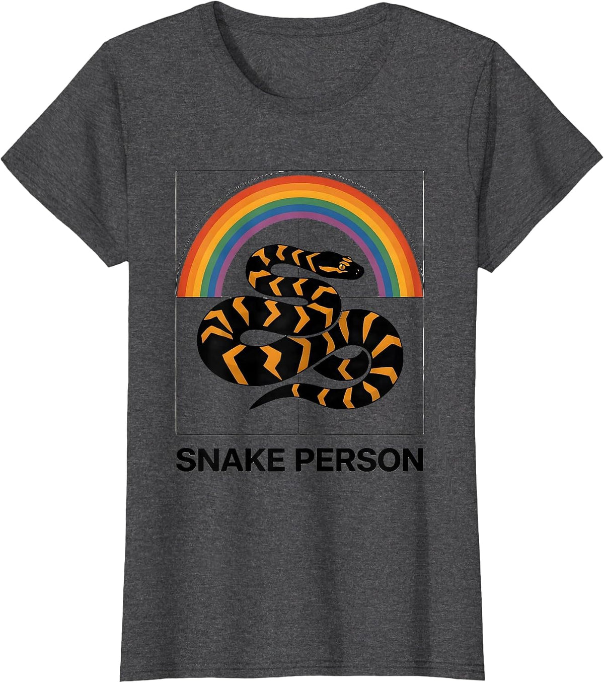 Women's Ball Python Silhouette Retro Snake Enthusiast Humor T-Shirt - Dark Heather Grey