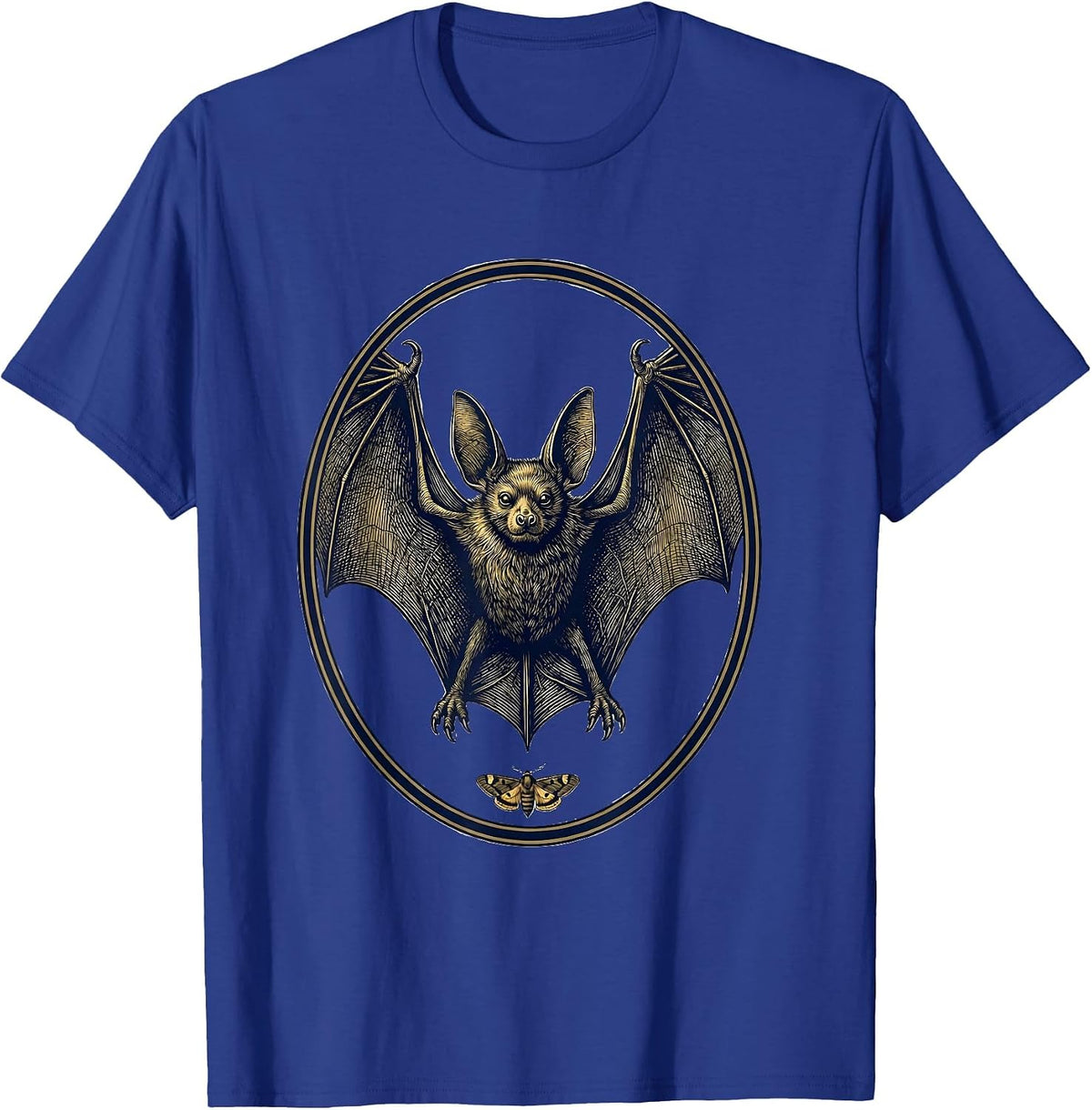 Bat Crest Vintage Nature Bat Lover Halloween T-Shirt - Royal Blue