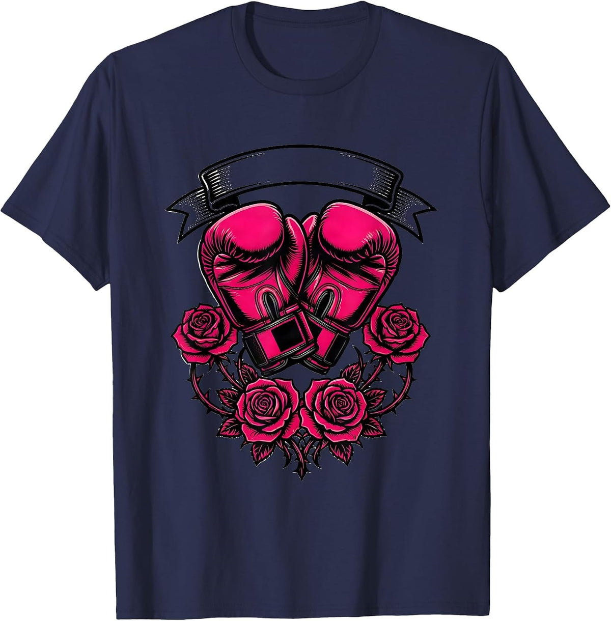 Tough Guys Wear Pink Boxer Graphic T-Shirt - Navy Blue