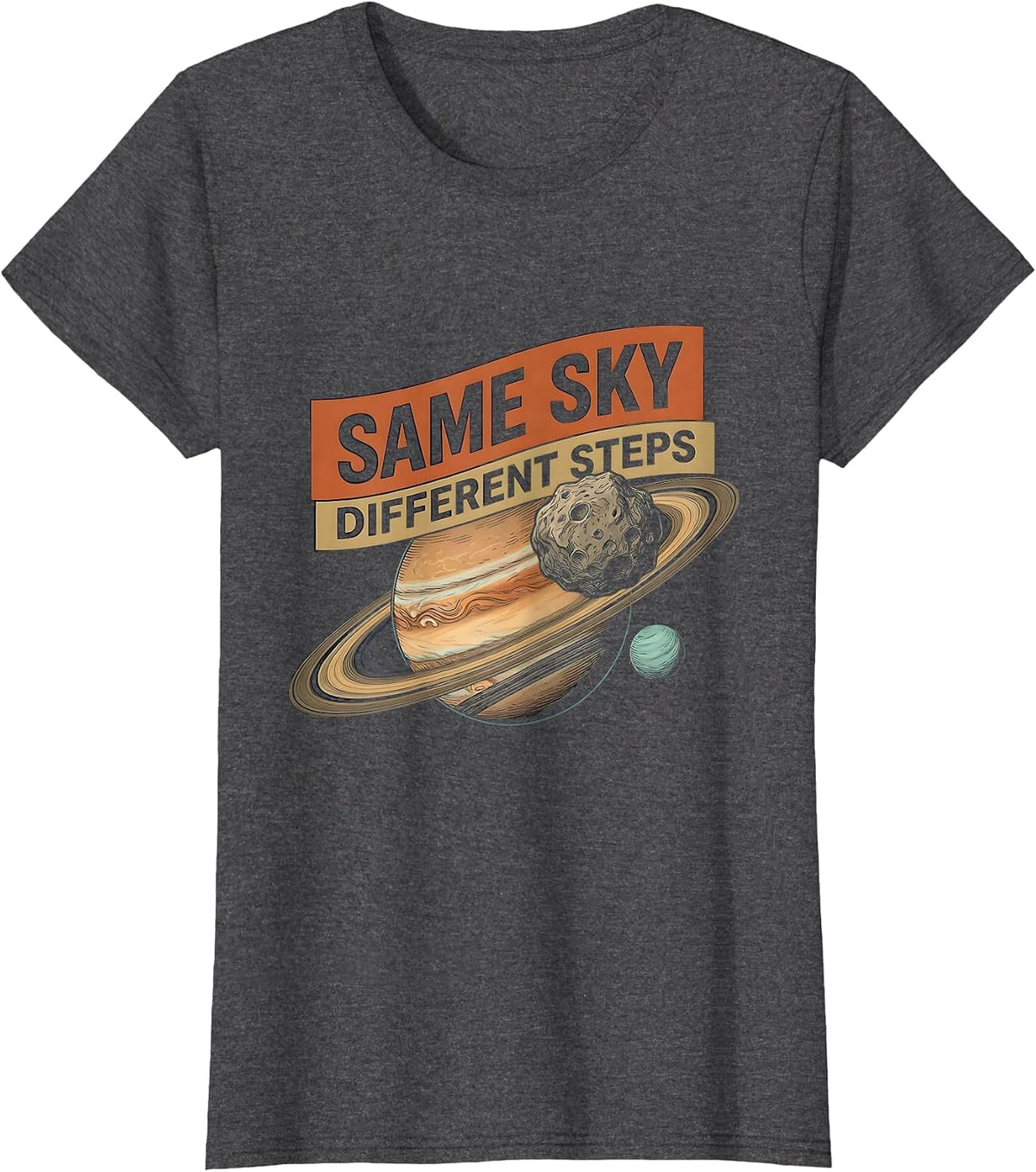 Women's Same Sky Different Steps Neurodiverse Universe Special T-Shirt - Dark Heather Grey