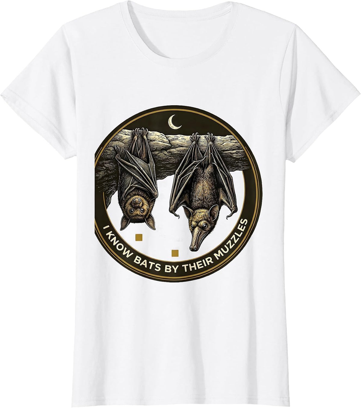 Women's I Know Bats By Their Muzzles Vintage Bat Lover Nature T-Shirt - White