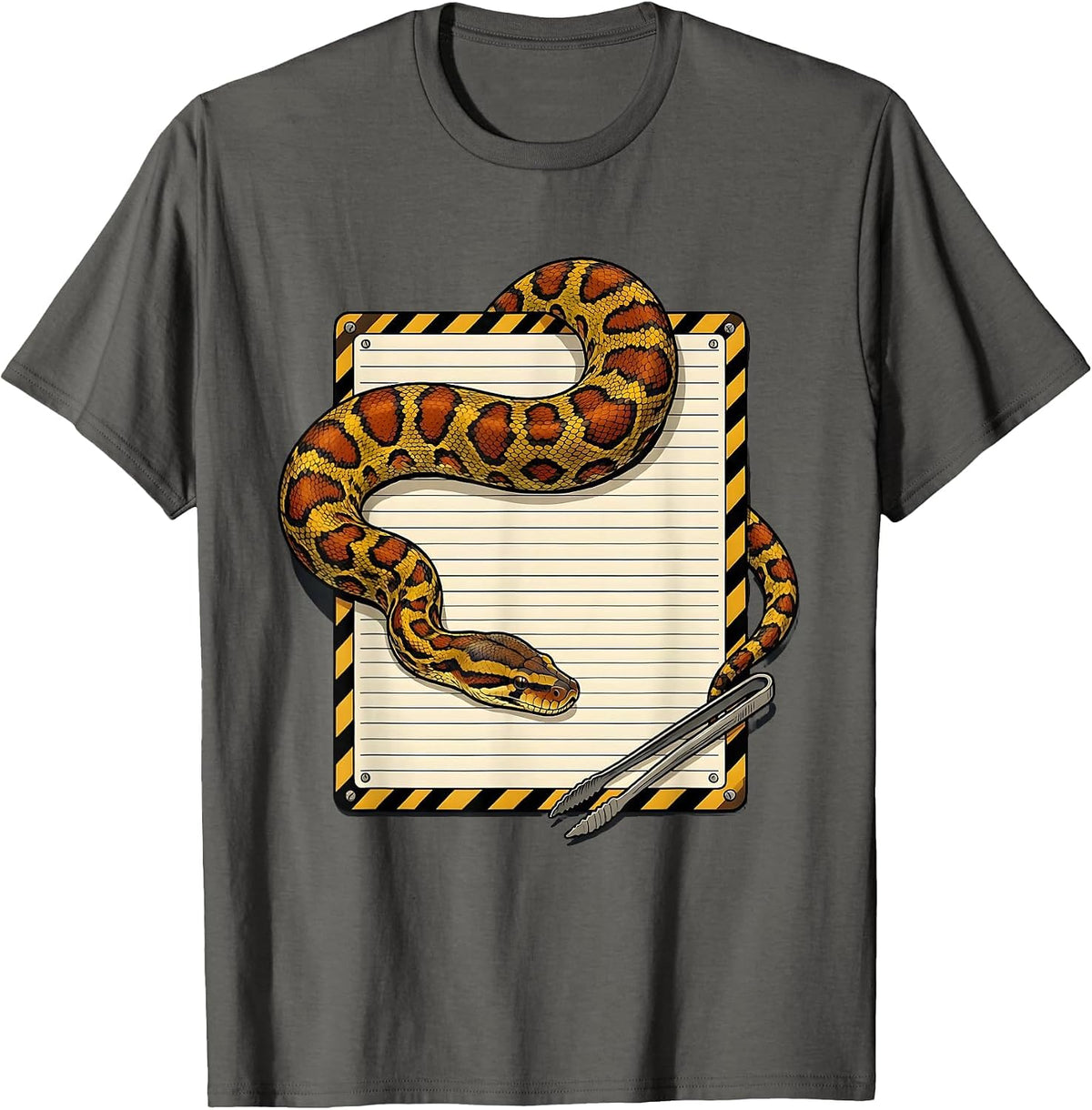 Men's Ball Python Danger Noodles Snake Owner Humor T-Shirt - Asphalt Grey