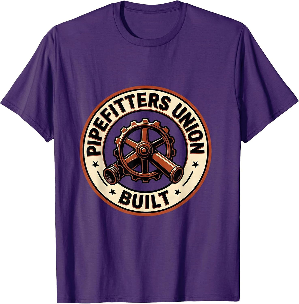 Pipefitters Union Built Skilled Trades Labor Day Solidarity T-Shirt - Purple