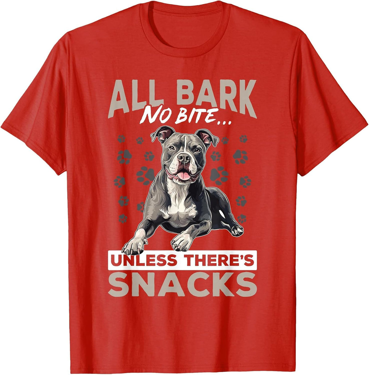 Pitbull Terrier Dog Breed All bark, no bite... Unless T-Shirt - Red