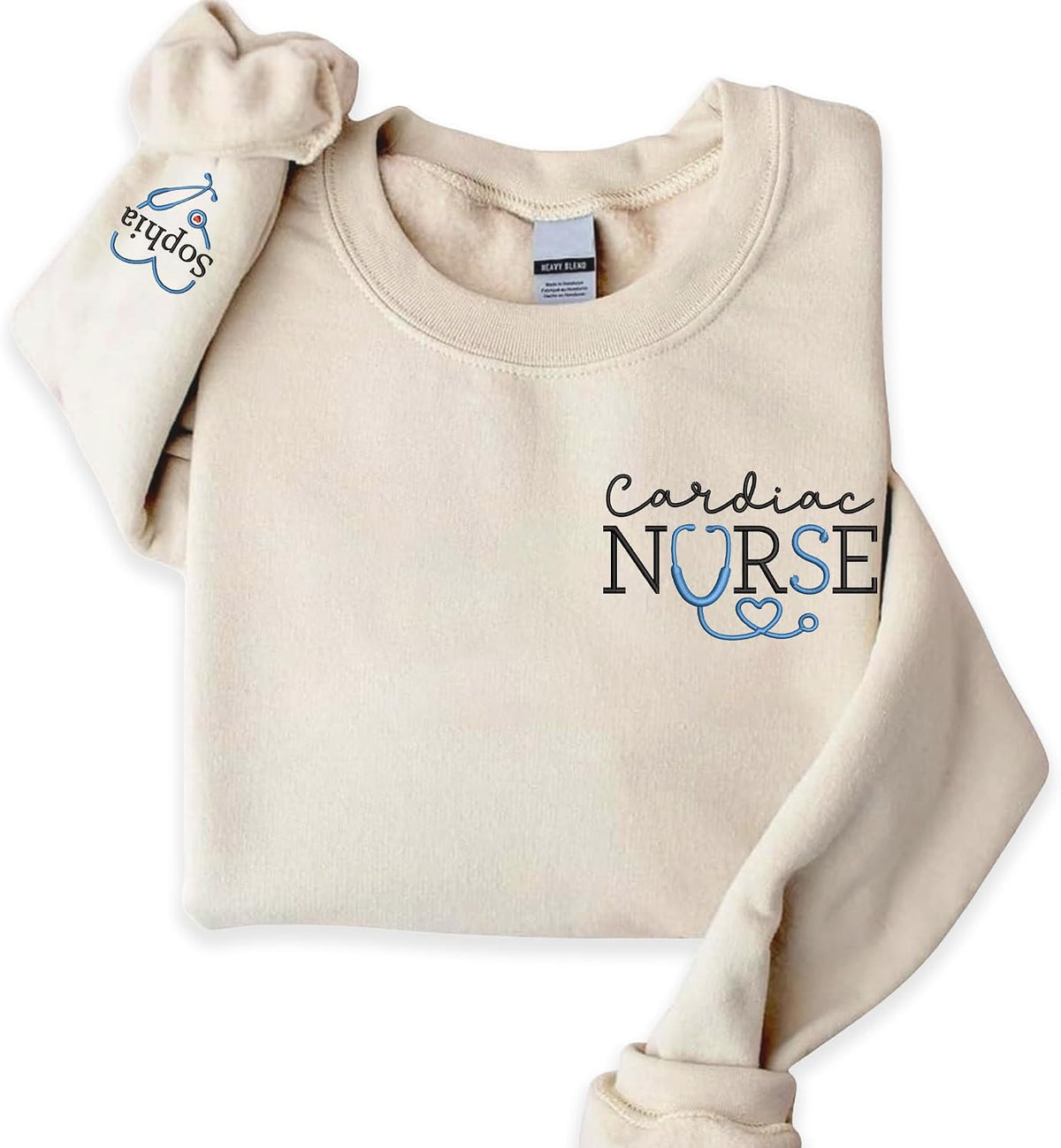 CHILLEVER Personalized Embroidered Nurse Sweatshirt, Custom Nursing Shirts, Nurses Week Gifts, Nursing Graduation Gifts -