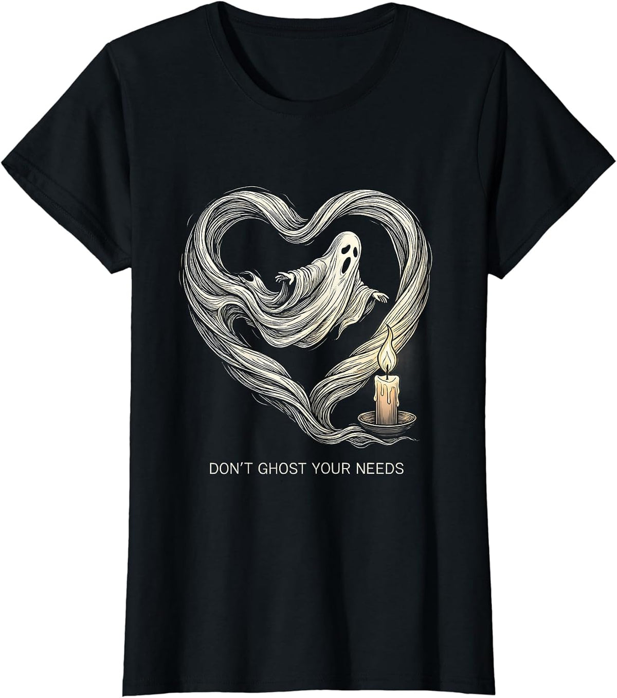 Don't Ghost Your Needs Halloween Mental Health Awareness T-Shirt - Black