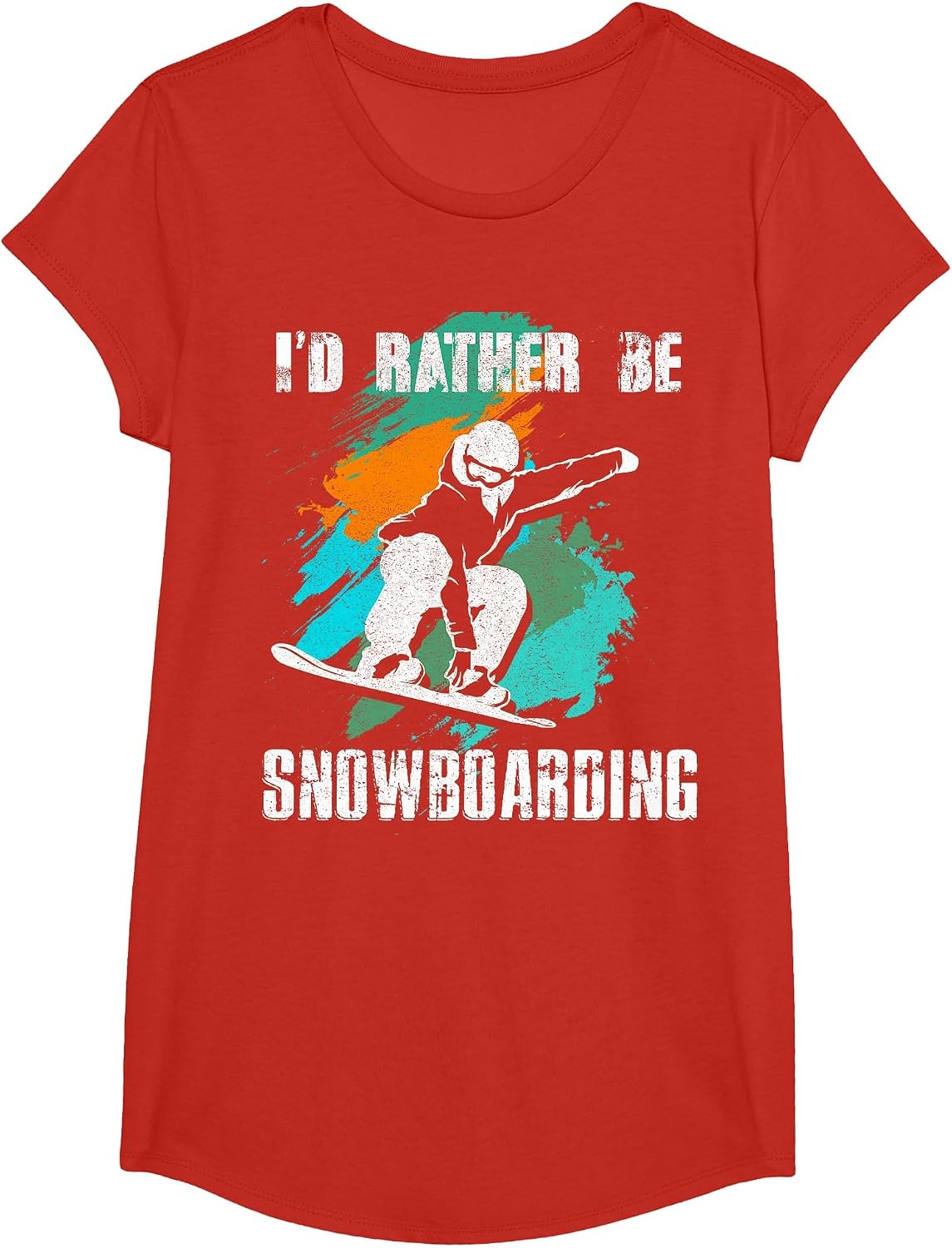 I'd Rather BE Snowboarding Tshirt for Snowboarder & Boarders T-Shirt - Girls Red