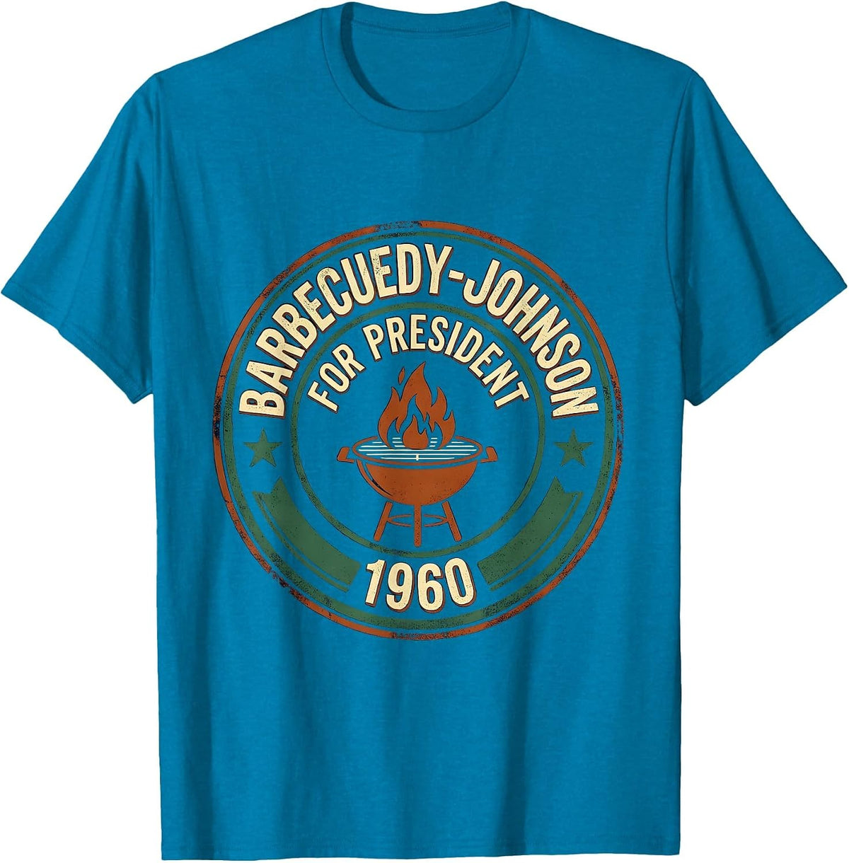 Barbecuedy-Johnson For President 1960 Vintage Retro T-Shirt - Sapphire Blue