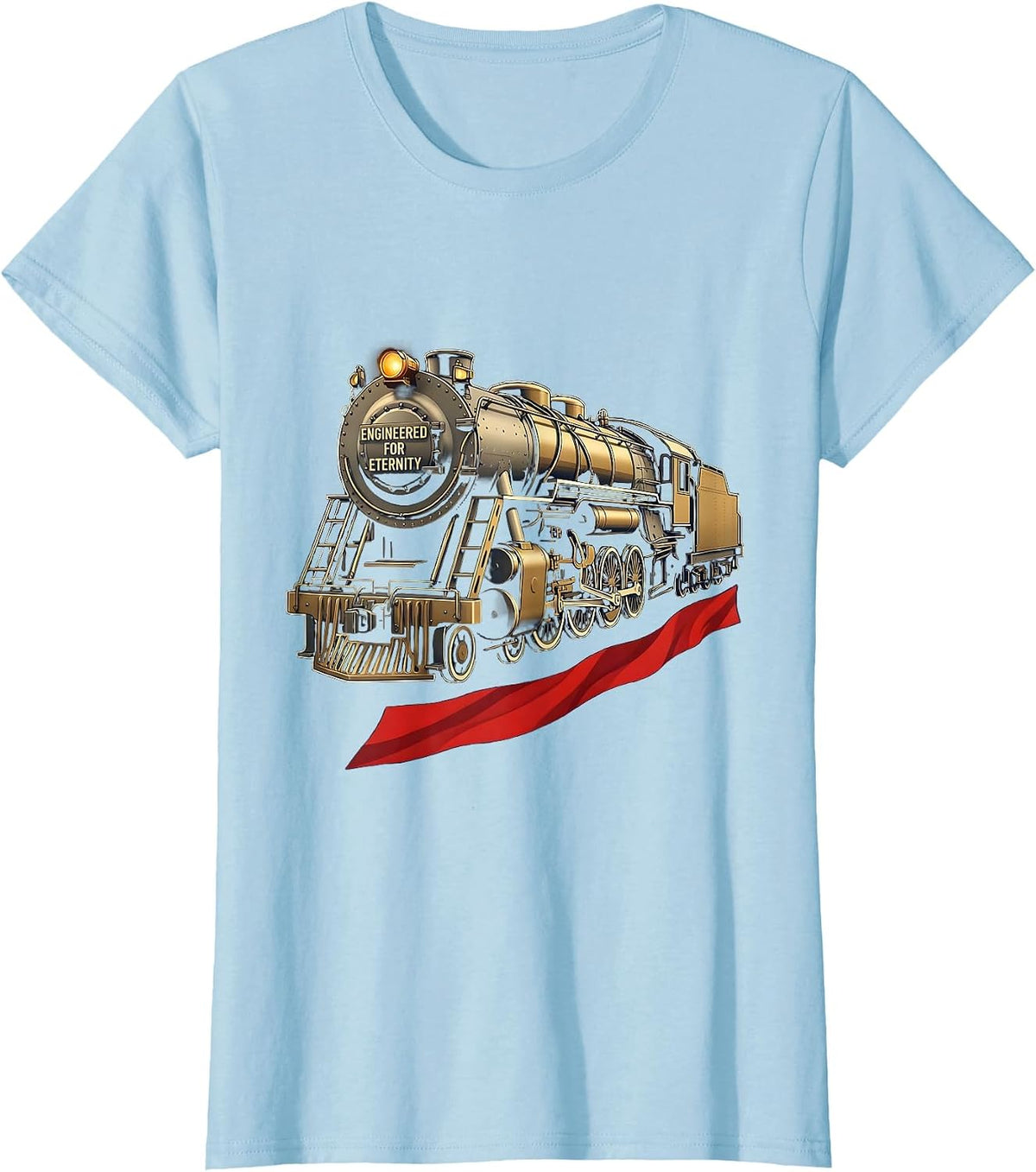 Women's Engineered for Eternity Big Boy 4014 Train USA 250th T-Shirt - Baby Blue