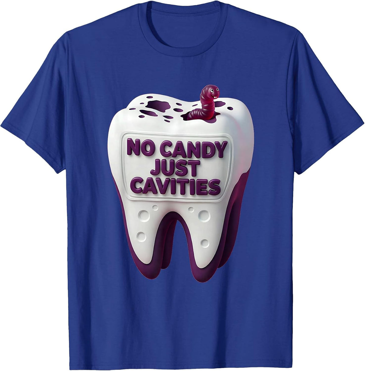 No Candy Just Cavities Halloween Dental Design T-Shirt - Royal Blue