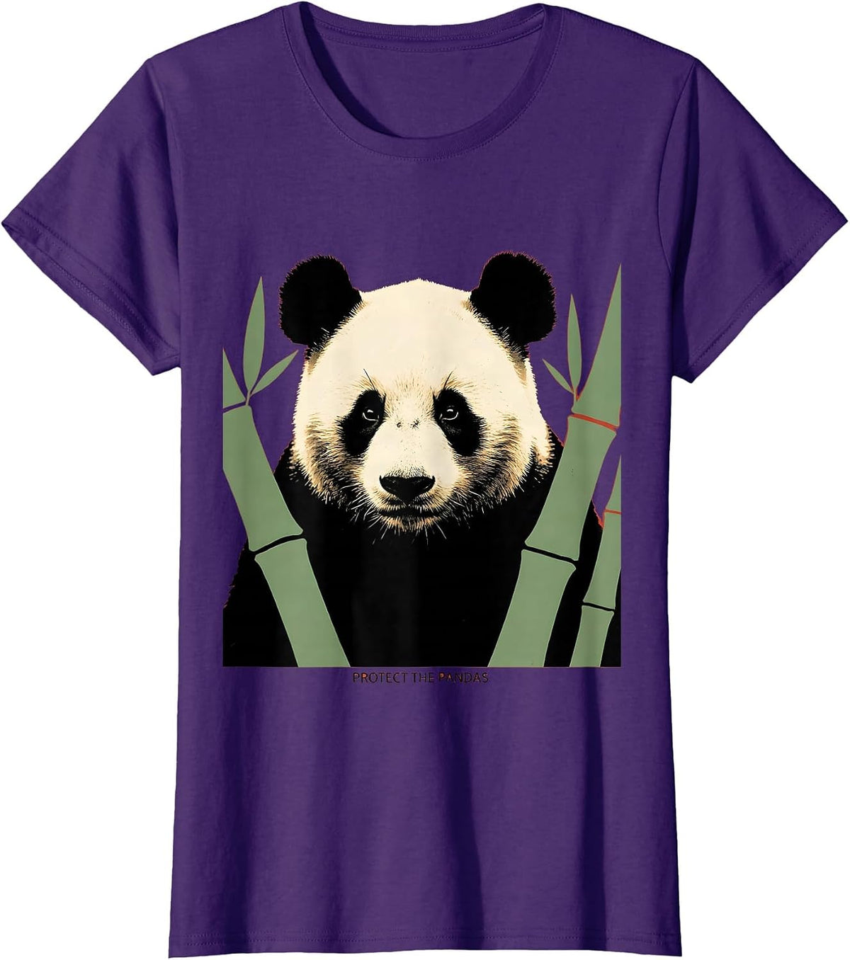Protect the Pandas Wildlife Conservation Design T-Shirt - Purple
