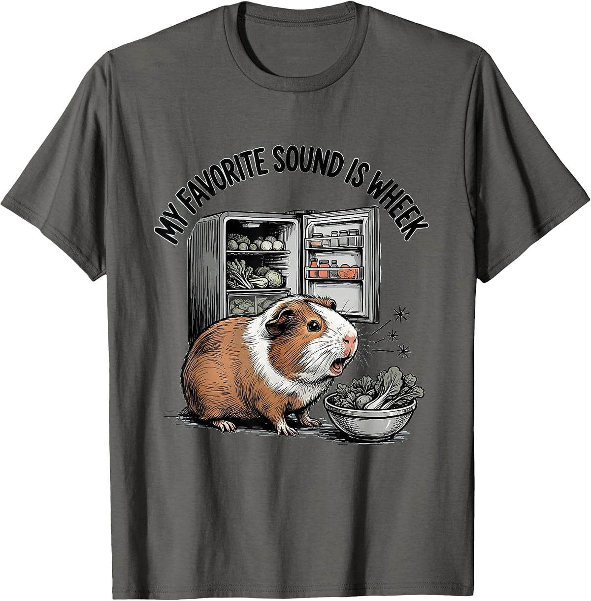 My Favorite Sound Is Wheek Funny Guinea Pig Cavy Lover Gift T-Shirt - Asphalt Grey