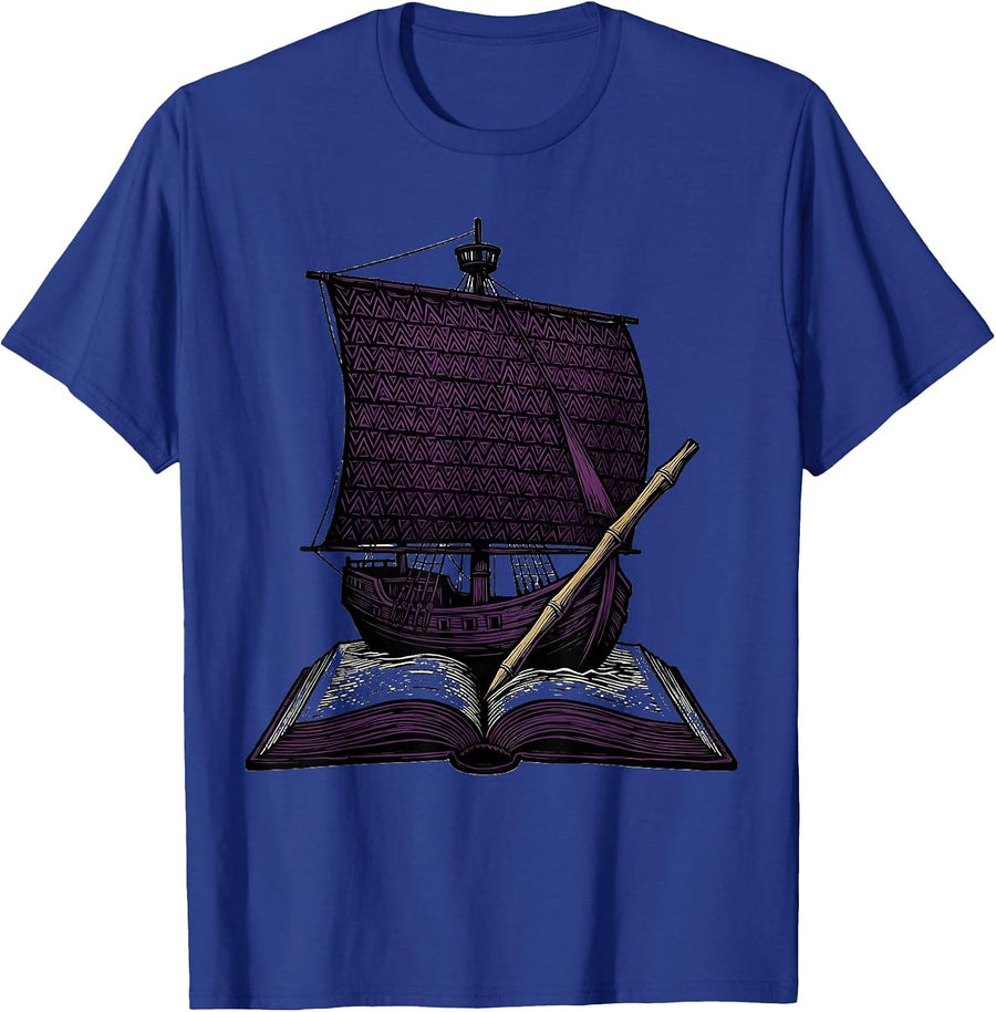Ancient Alphabet Linocut Funny Word Nerd Gift T-Shirt - Royal Blue