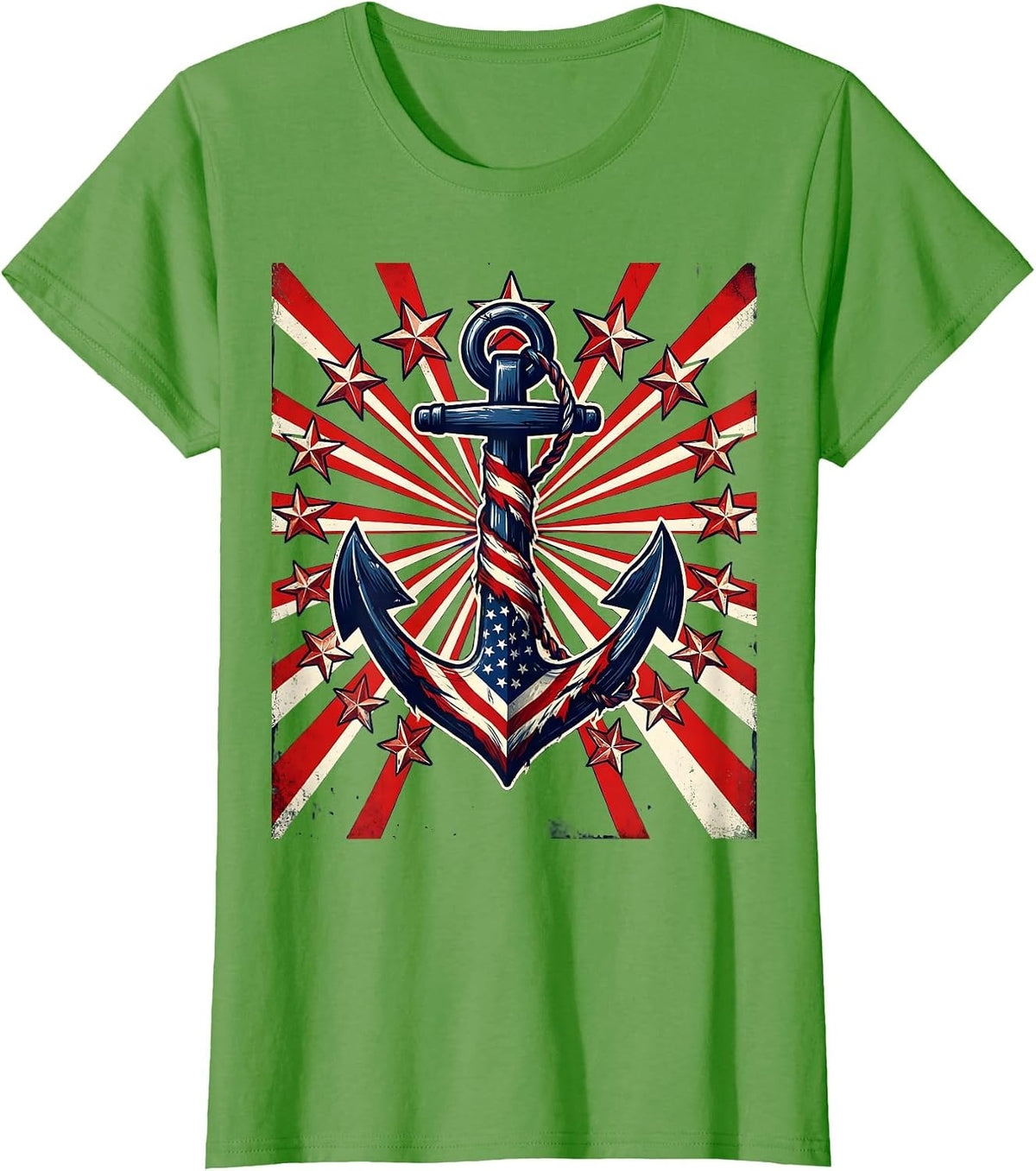 Women's Anchor Sinking Into the Deep Ocean Graphic T-Shirt - Grass Green