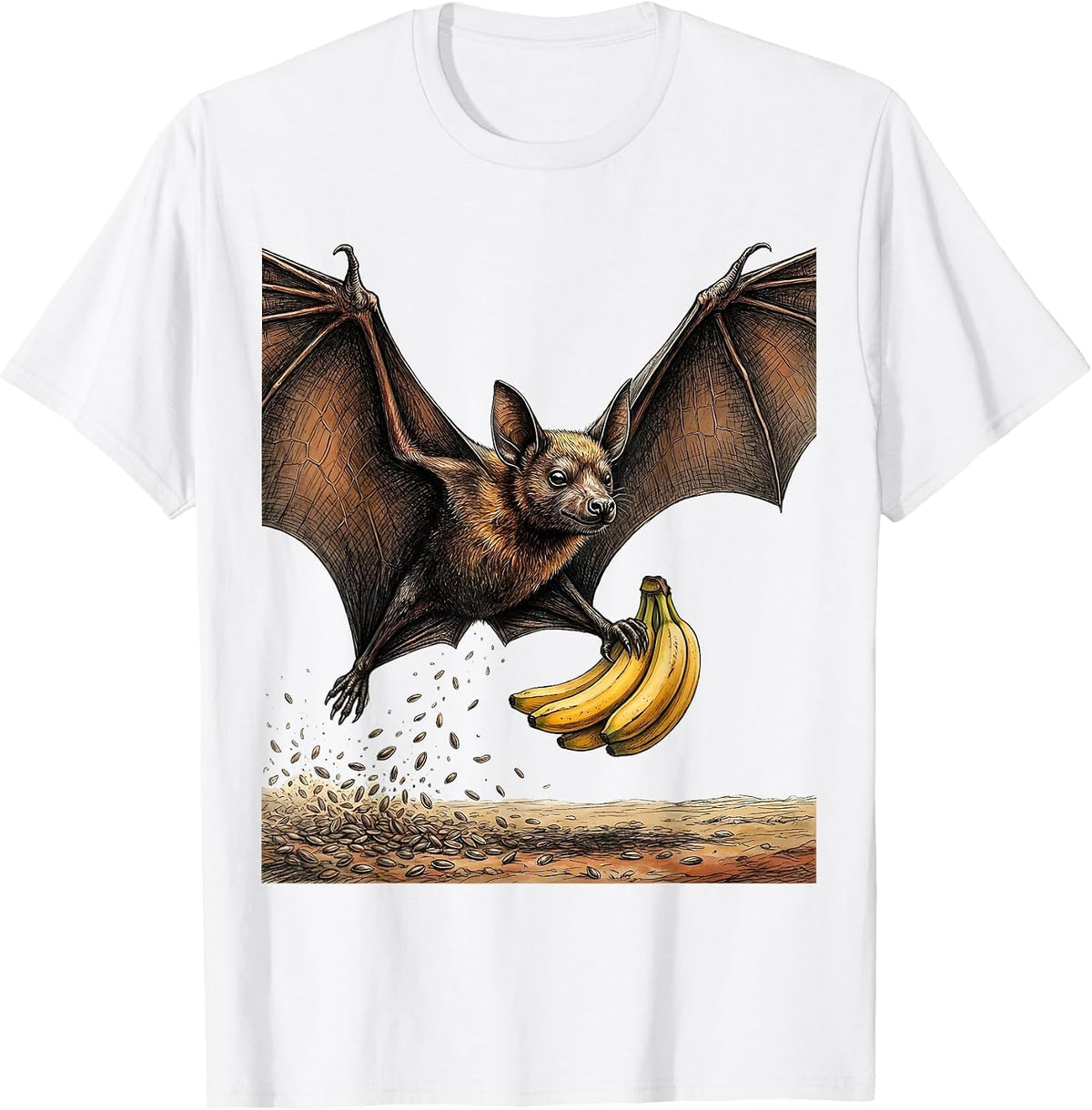 Men's Fruit Bat Nature Lover Halloween Bat Enthusiast T-Shirt - White
