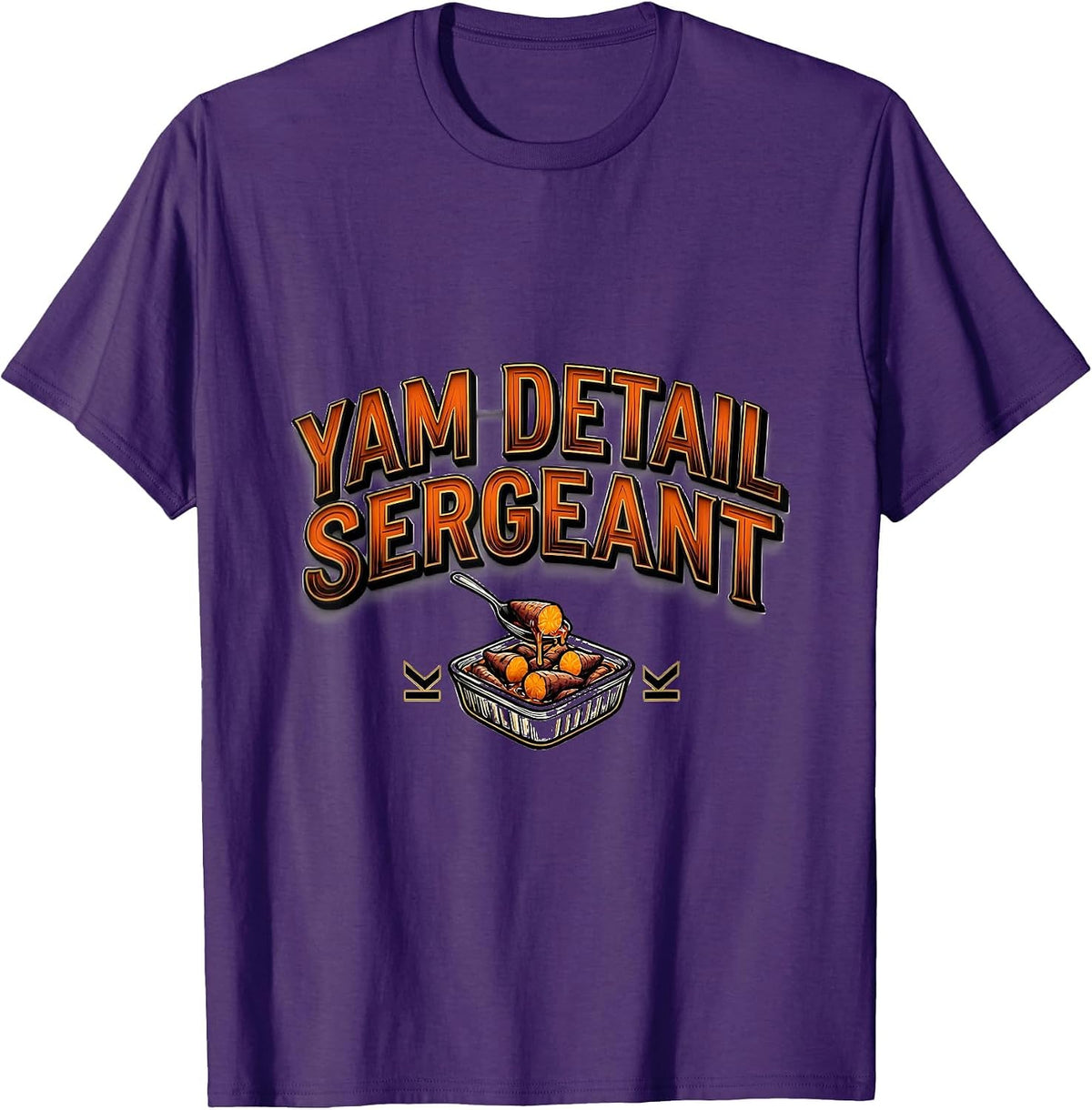 Yam Detail Sergeant Funny Thanksgiving Turkey Pun Family T-Shirt - Purple