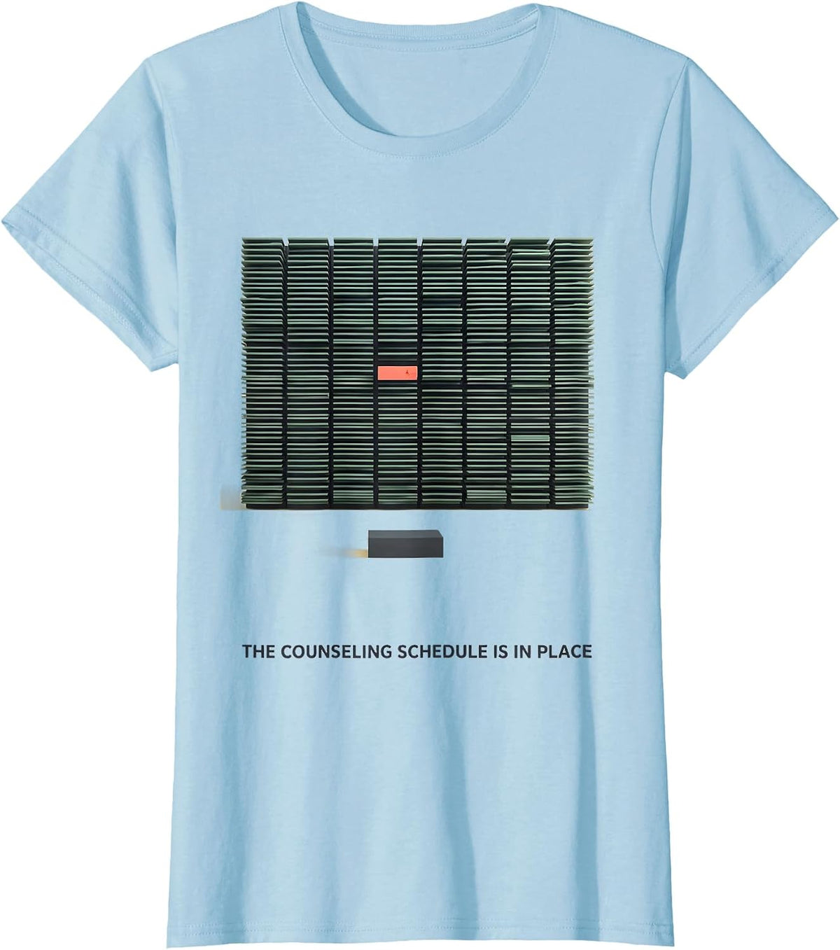Women's The Counseling Schedule Is In Place Groovy School Counselor T-Shirt - Baby Blue