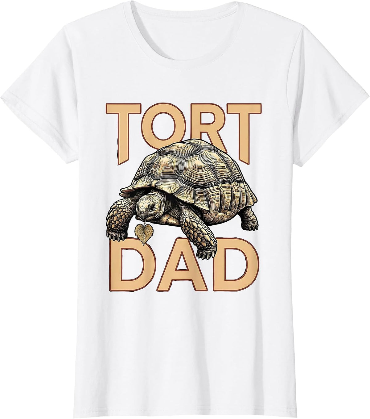 Women's Tort Dad Sulcata Tortoise Funny Reptile Lover Gift T-Shirt - White