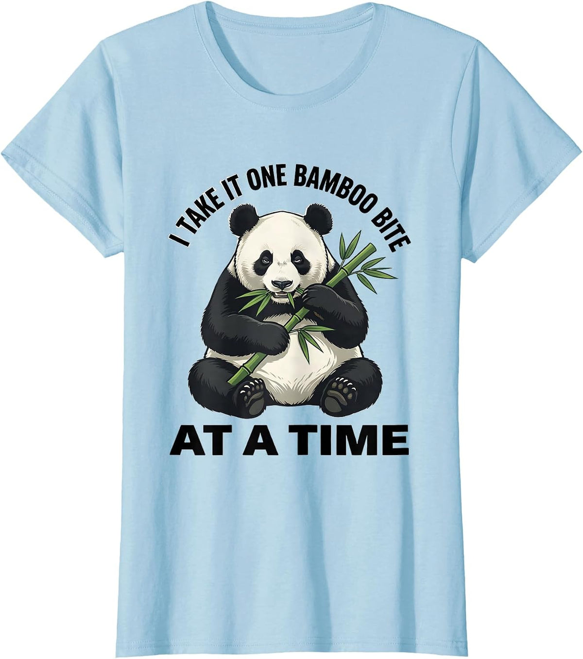 I Take It One Bamboo Bite At A Time Funny Panda Animal Lover T-Shirt - Baby Blue