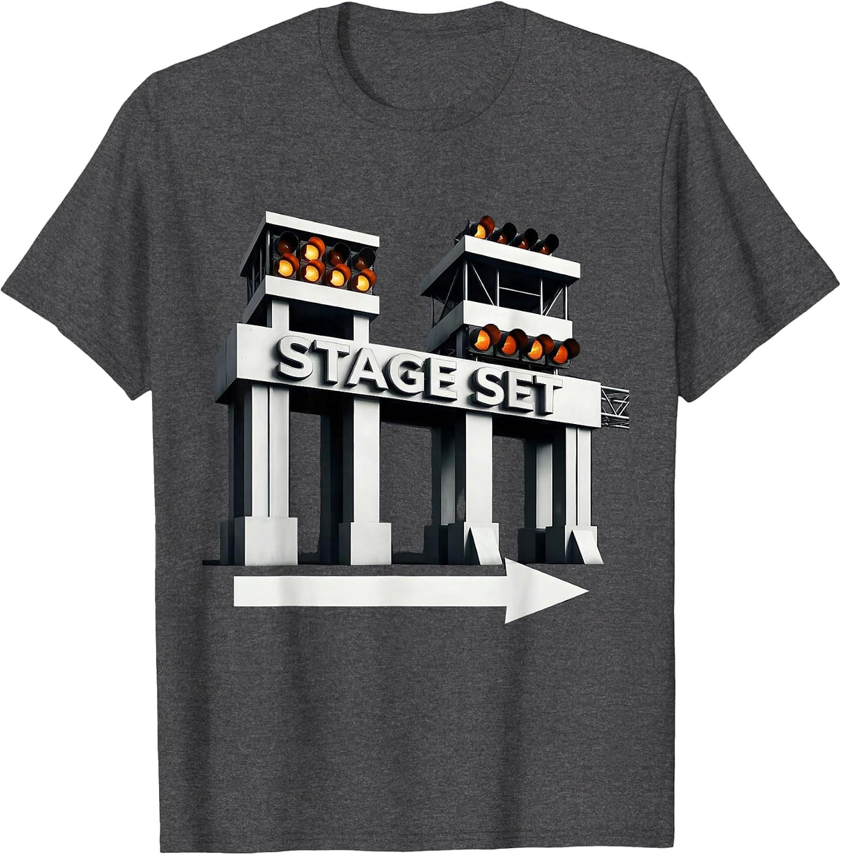 Stage Set Brutalist Drag Racing RC Car Hobbyist Gift T-Shirt - Dark Heather Grey