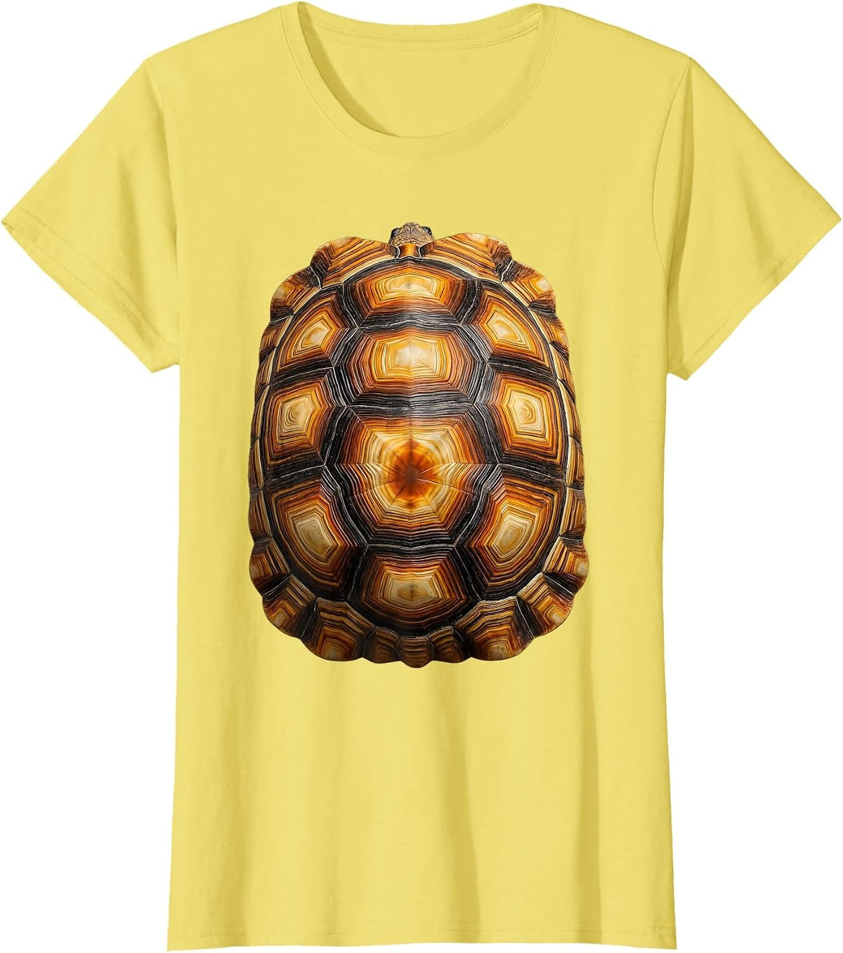 Women's Tortoise Shell Tie Dye Concentric Rings Design T-Shirt - Lemon Yellow