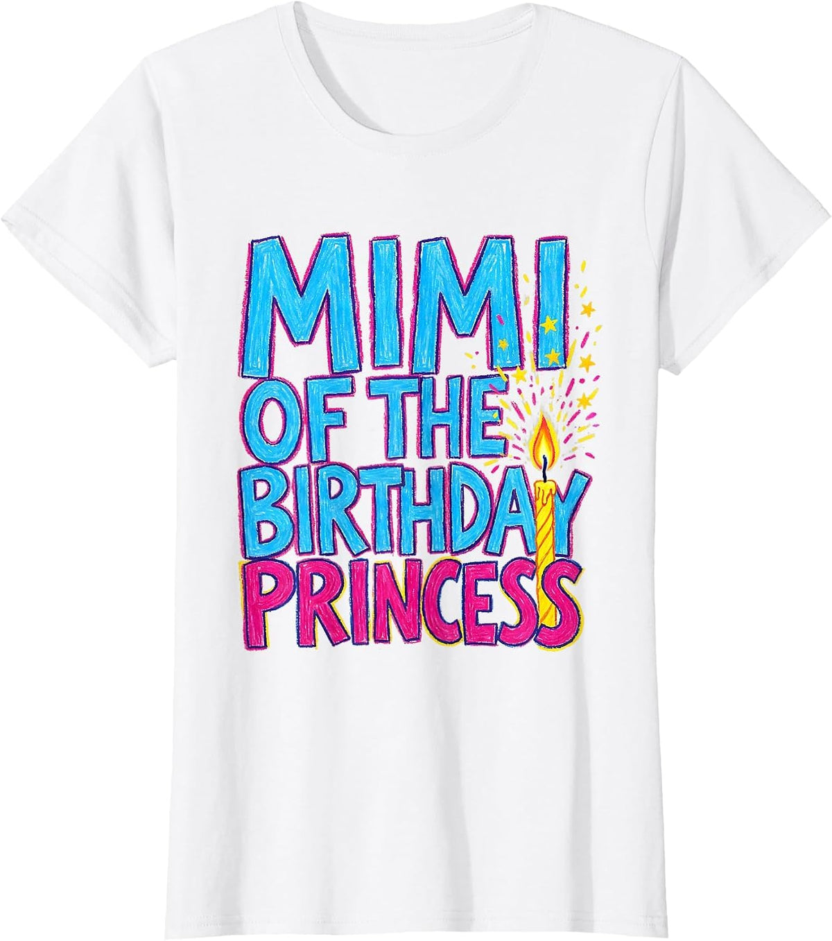 Women's Mimi Of The Birthday Princess Naive Kidcore Family Matching T-Shirt - White