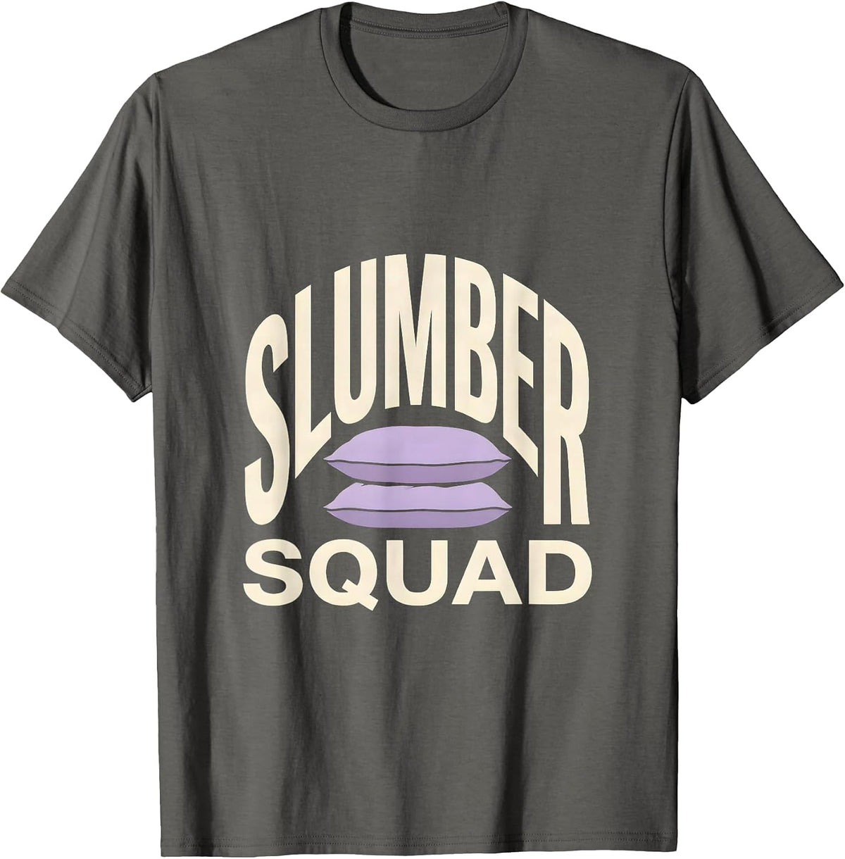 Slumber Squad Funny Matching Slumber Party Crew Sleepover T-Shirt - Asphalt Grey