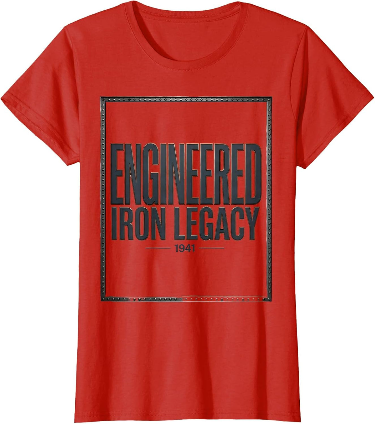 Engineered Iron Legacy Vintage Steam Locomotive Engineer T-Shirt - Red