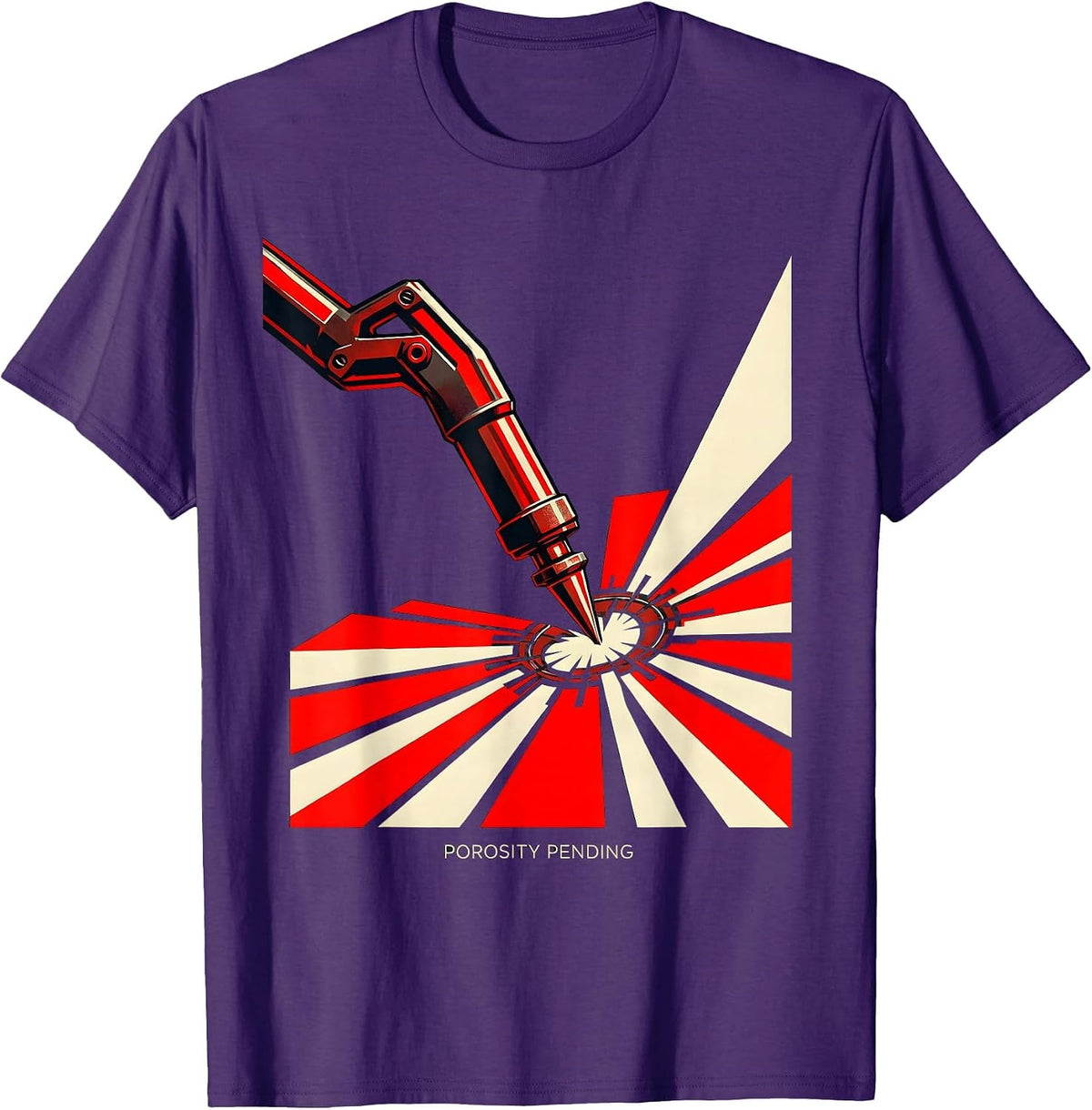 Men's Porosity Pending Constructivist Welder Blue Collar Humor T-Shirt - Purple