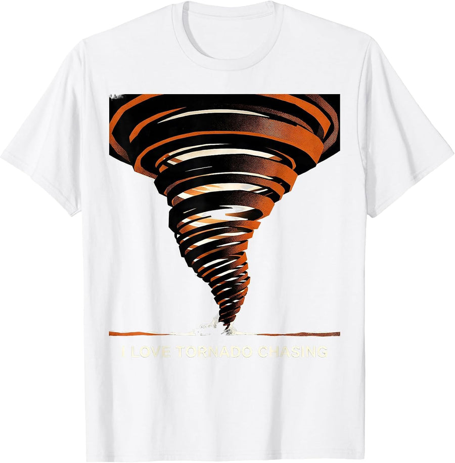 Men's I Love Tornado Chasing Minimalist Storm Chaser Meteorology T-Shirt - White