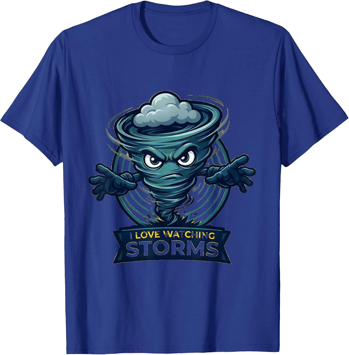 I Love Watching Storms Funny Tornado Chaser Weather T-Shirt - Royal Blue