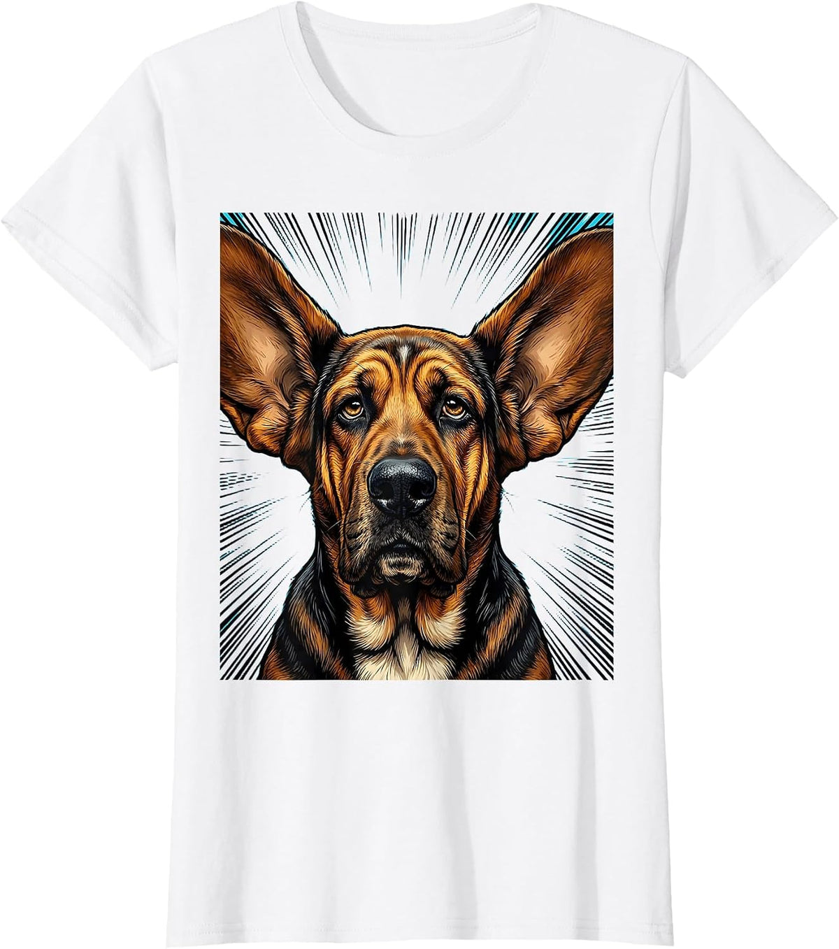 Basset Hound Long Ears Blowing in the Wind T-Shirt - White