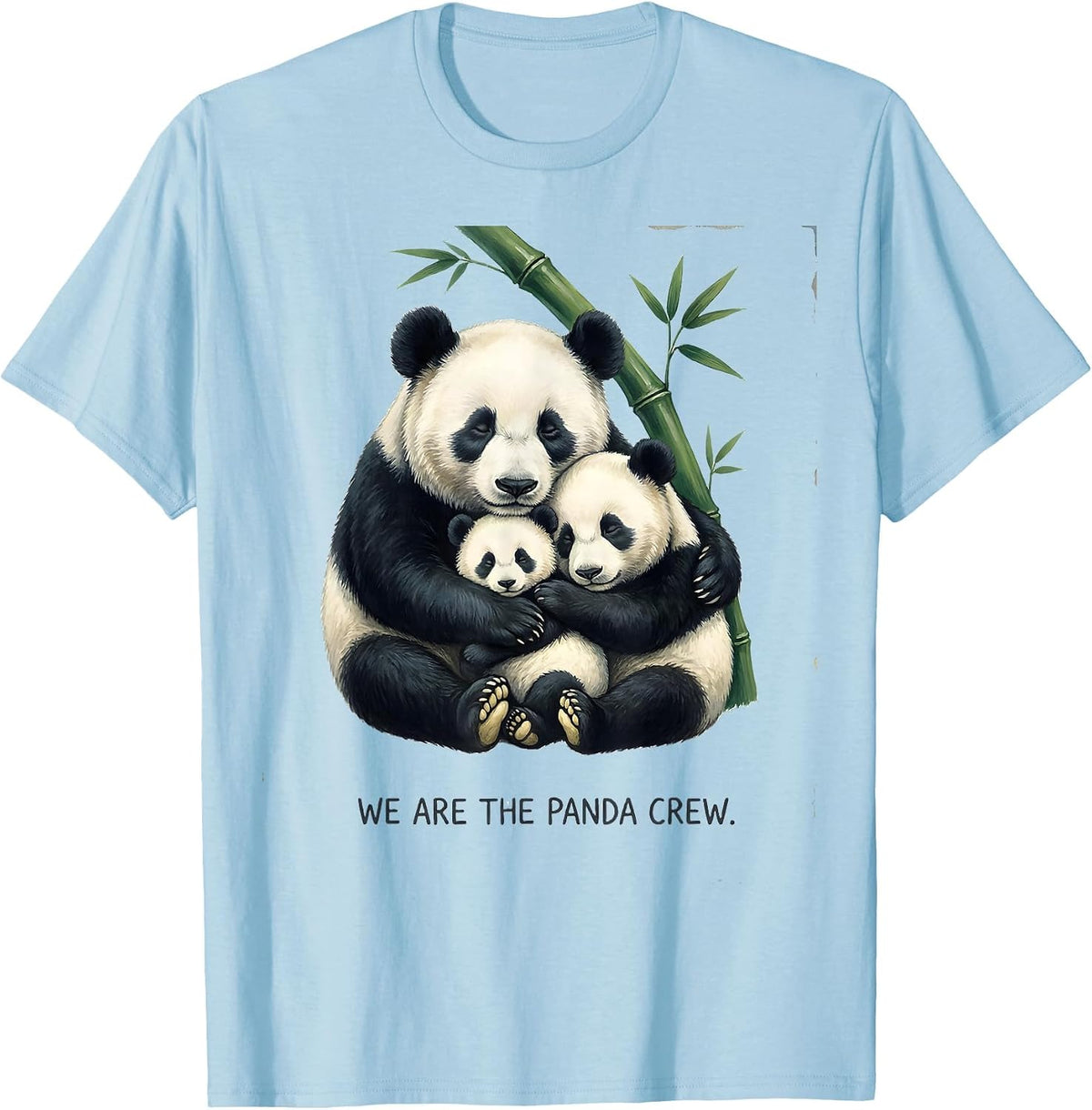Men's We Are The Panda Crew Storybook Cute Panda Fan Humor T-Shirt - Baby Blue