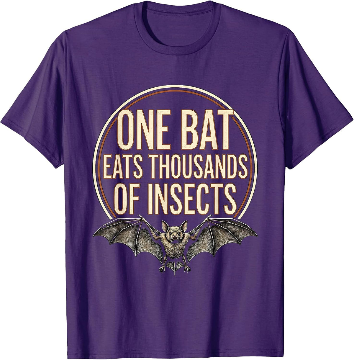One Bat Eats Thousands Of Insects Funny Bat Lover Wildlife T-Shirt - Purple