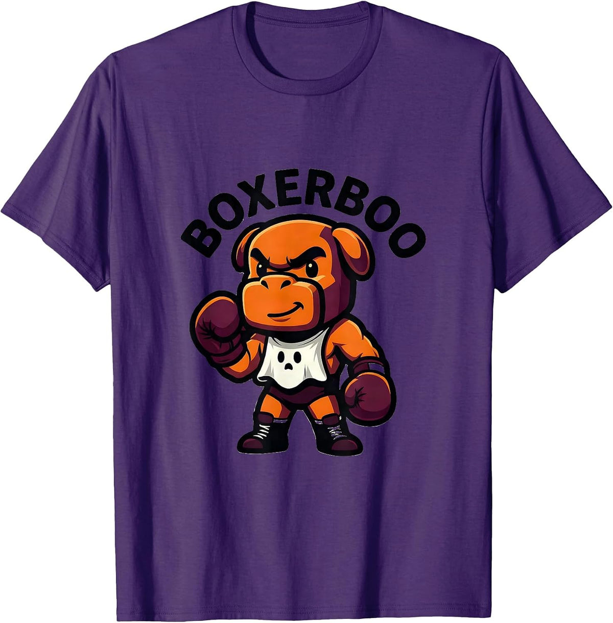 Boxerboo Funny Boxer Dog Ghost Halloween Costume T-Shirt - Purple