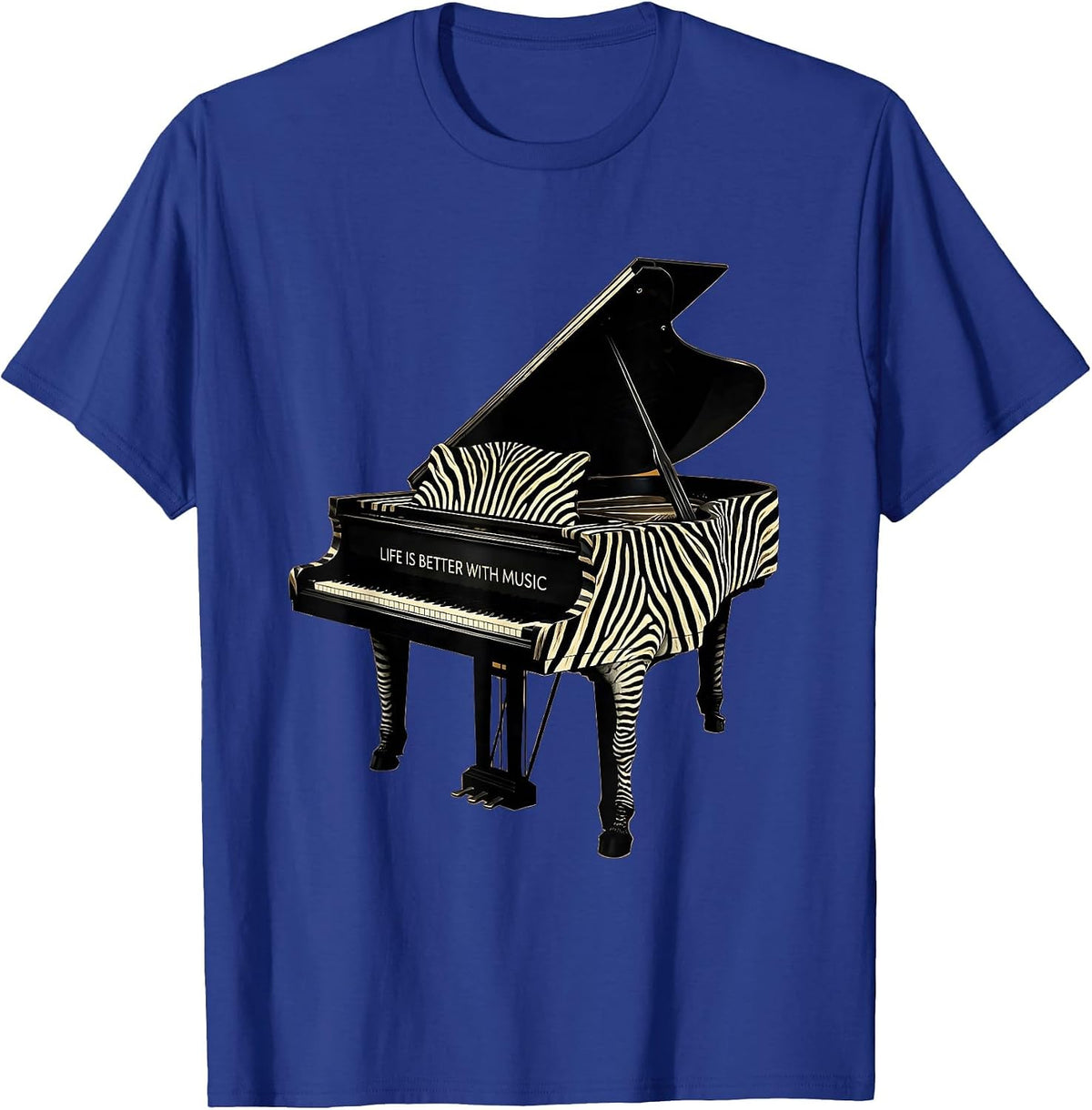 Men's Life Is Better With Music Teacher Design T-Shirt - Royal Blue