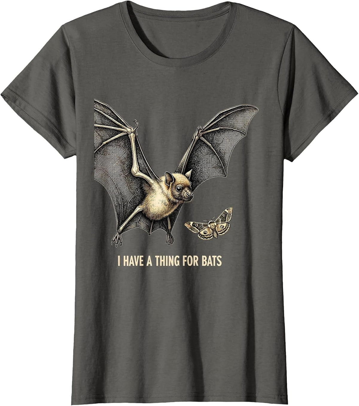 Women's I Have A Thing For Bats Funny Bat Lover Wildlife T-Shirt - Asphalt Grey