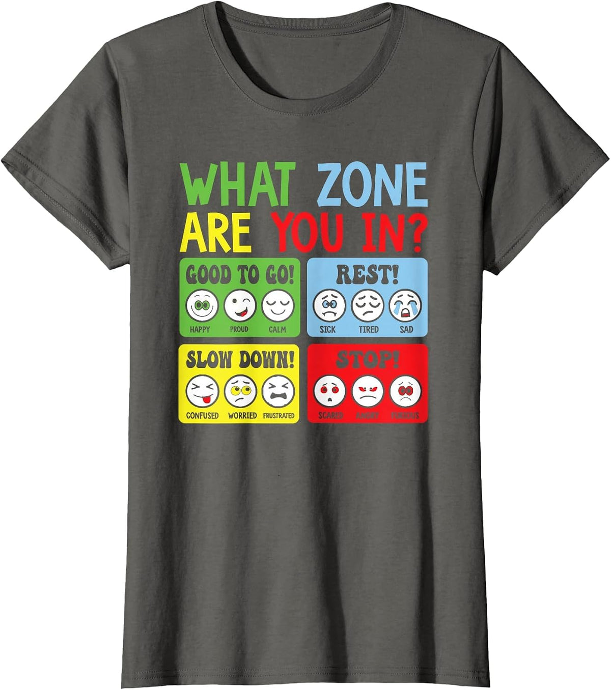 School Counselor Regulation Zone Mental Health Issues T-Shirt - Asphalt Grey