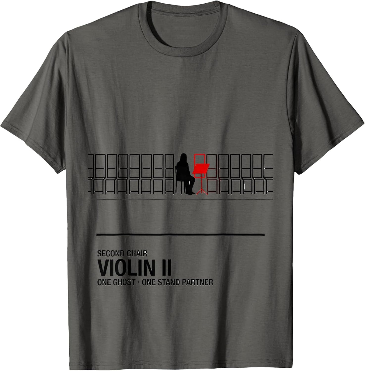 Second Chair, Violin II: One Ghost, One Stand Partner T-Shirt - Asphalt Grey