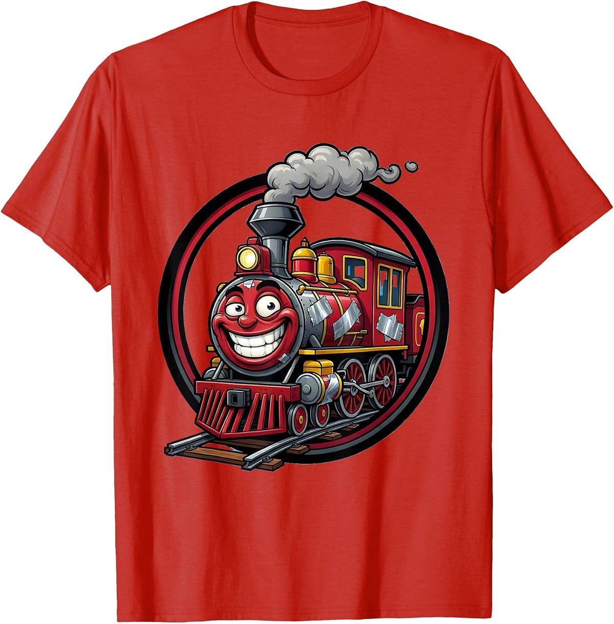 Men's Not Always a Train Wreck Duct Tape Engine T-Shirt - Red