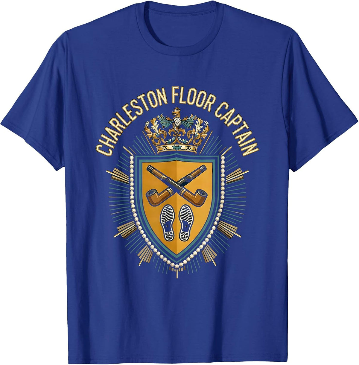 Charleston Floor Captain Vintage Roaring 1920s Party Costume T-Shirt - Royal Blue