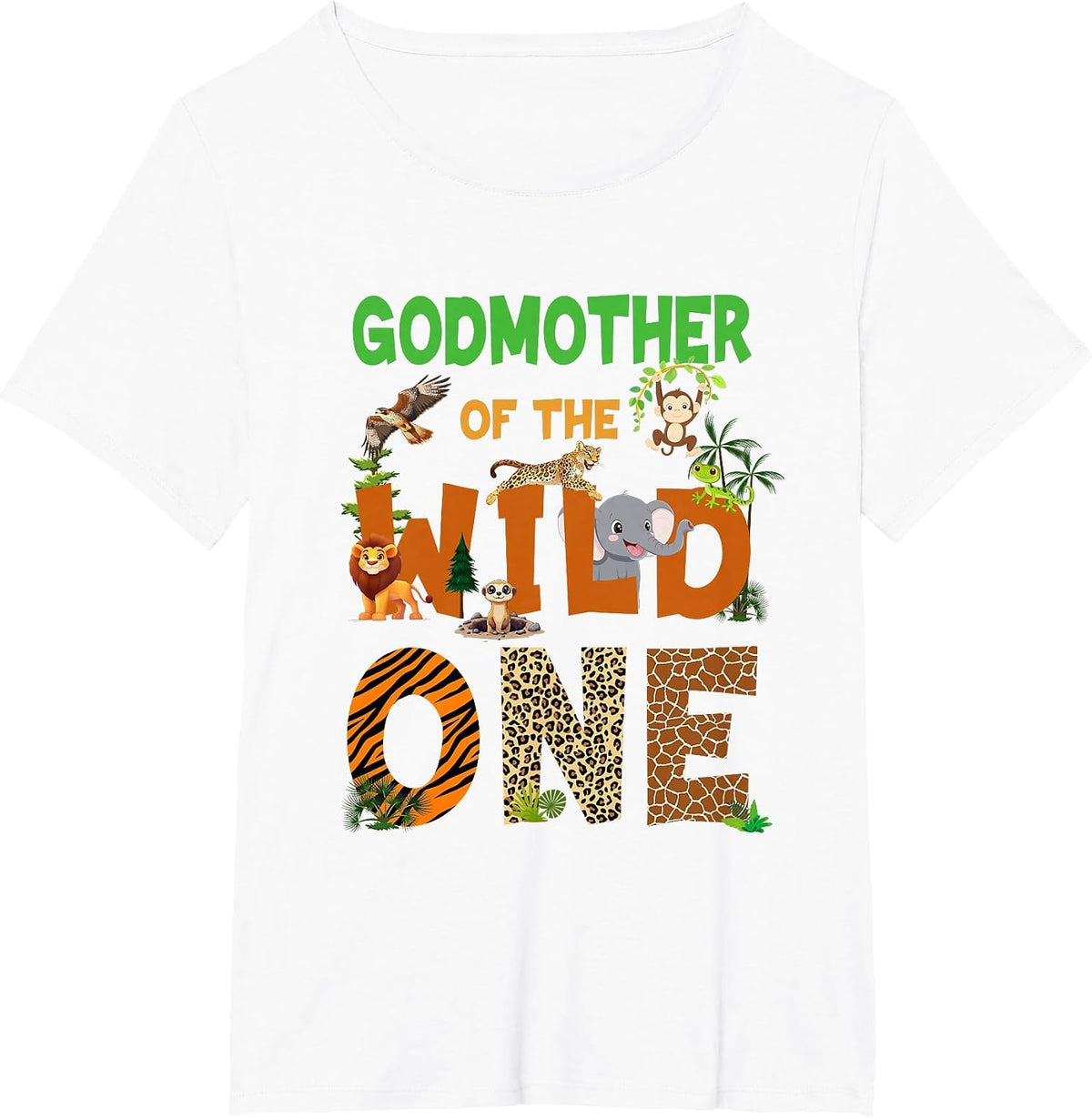 Godmother of The Birthday Wild One Safari Birthday Boy T-Shirt - White